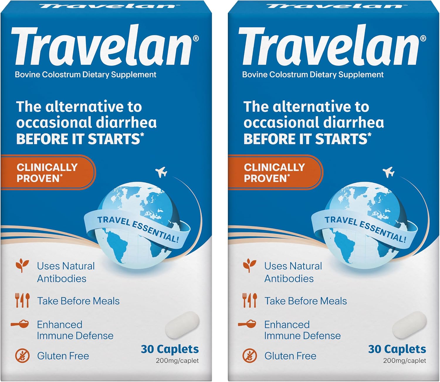 Anti Diarrhea Pills Help Prevent Traveler’s Diarrhea Before It Starts 30 Ct | Clinically Proven, Travel Essentials, Drug-Free Colostrum, Natural Digestive and Immune Support Supplement