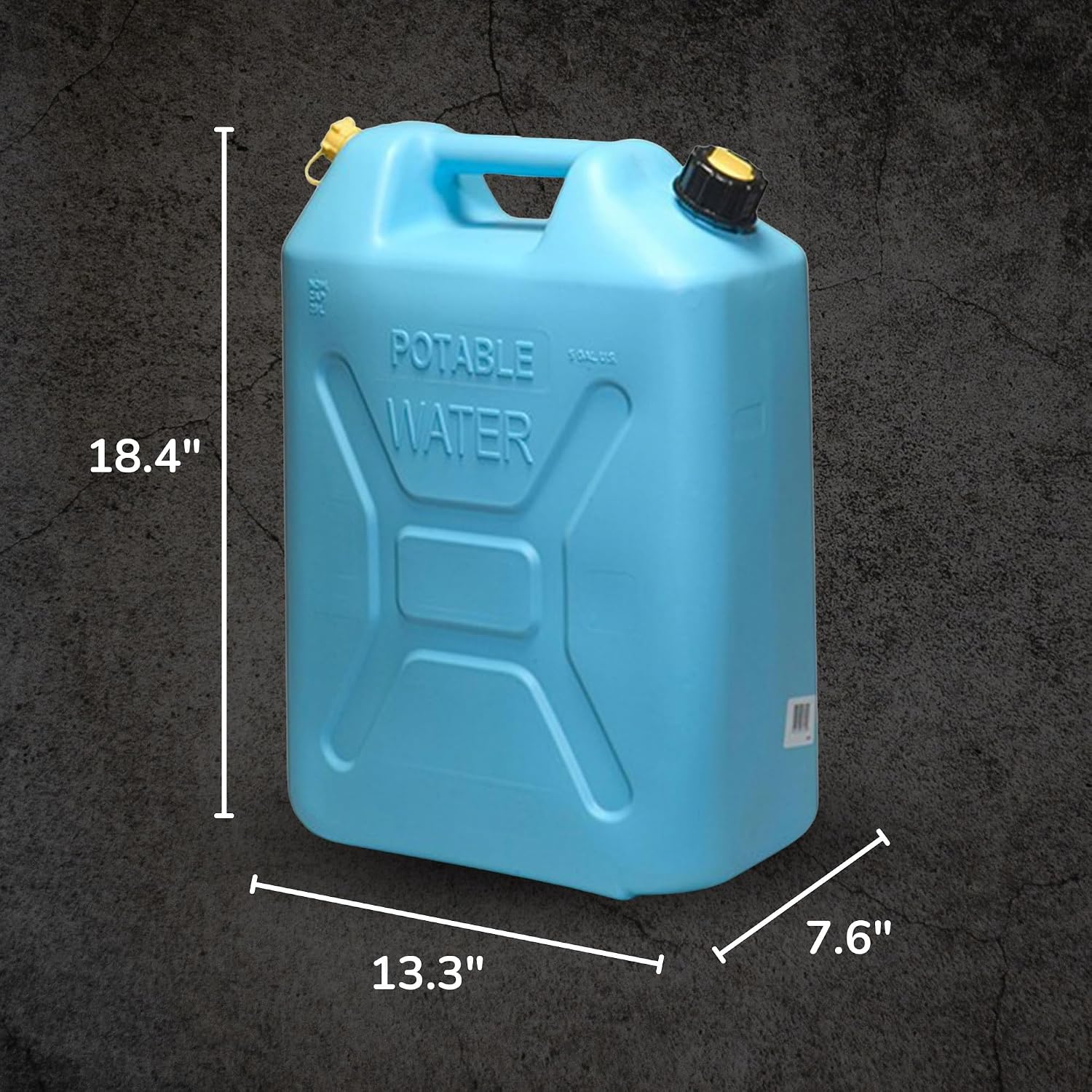 Scepter Portable Plastic Military Style Food Grade 5 Gal Water Jug Container with Reversible Spout for Camping & Emergency Storage, Blue