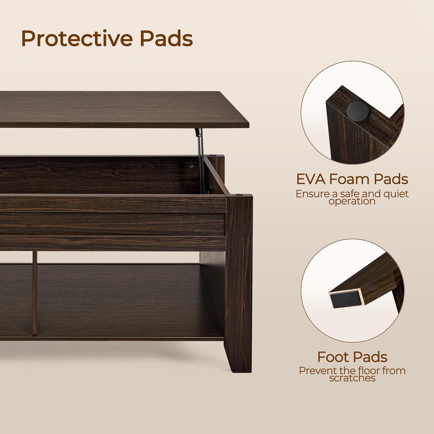Yaheetech Lift Top Coffee Table with Hidden Storage Compartment Gray 47.5in