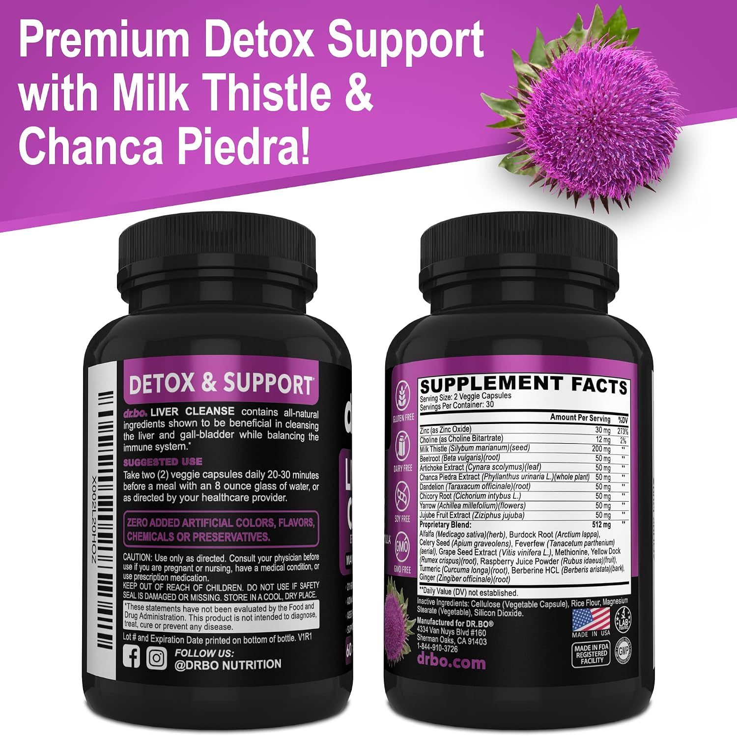 Liver Cleanse Detox Support Supplement - Complete Health Repair Pills with Artichoke, Berberine