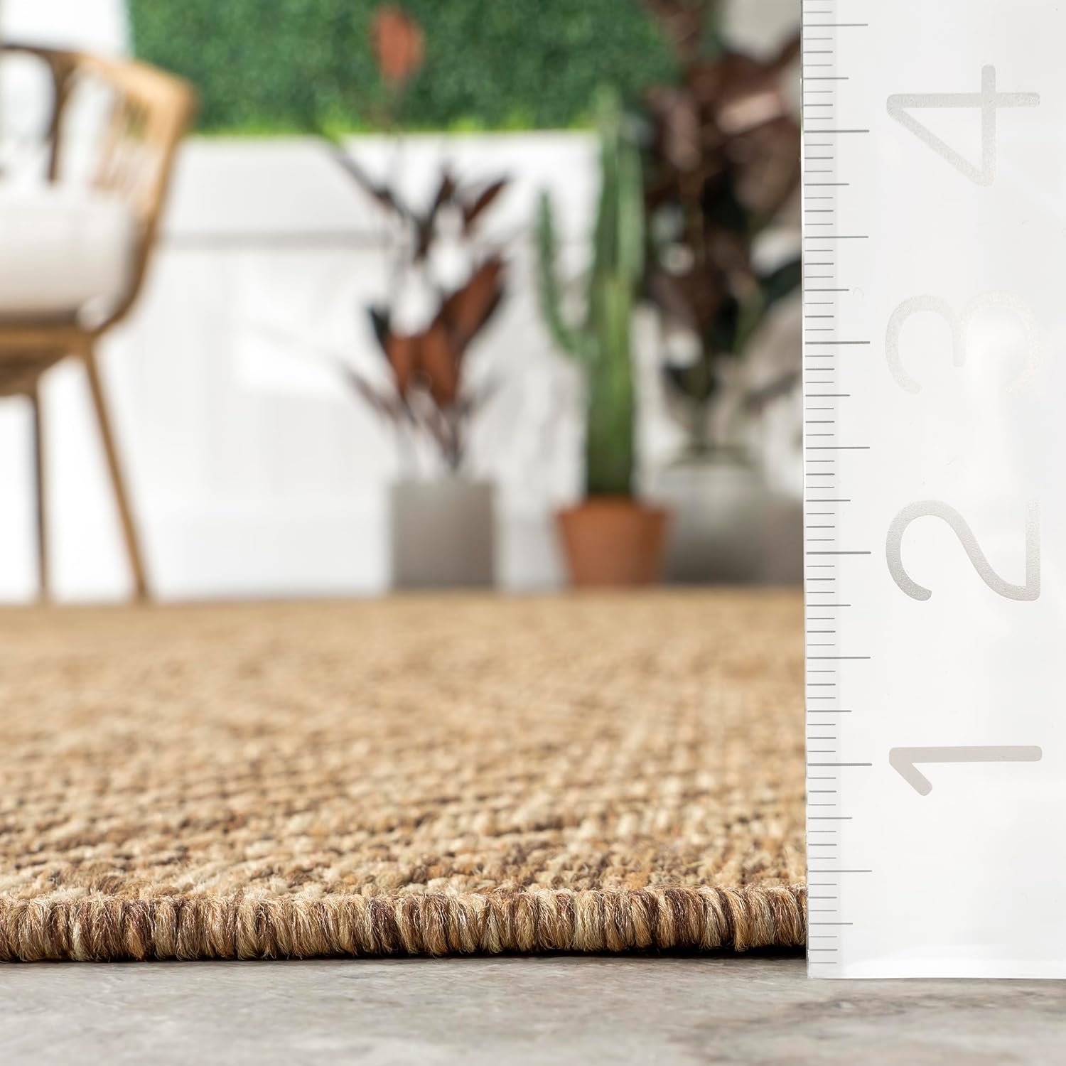 nuLOOM Ranya Light Brown Geometric Indoor/Outdoor Area Rug, 4' x 5'