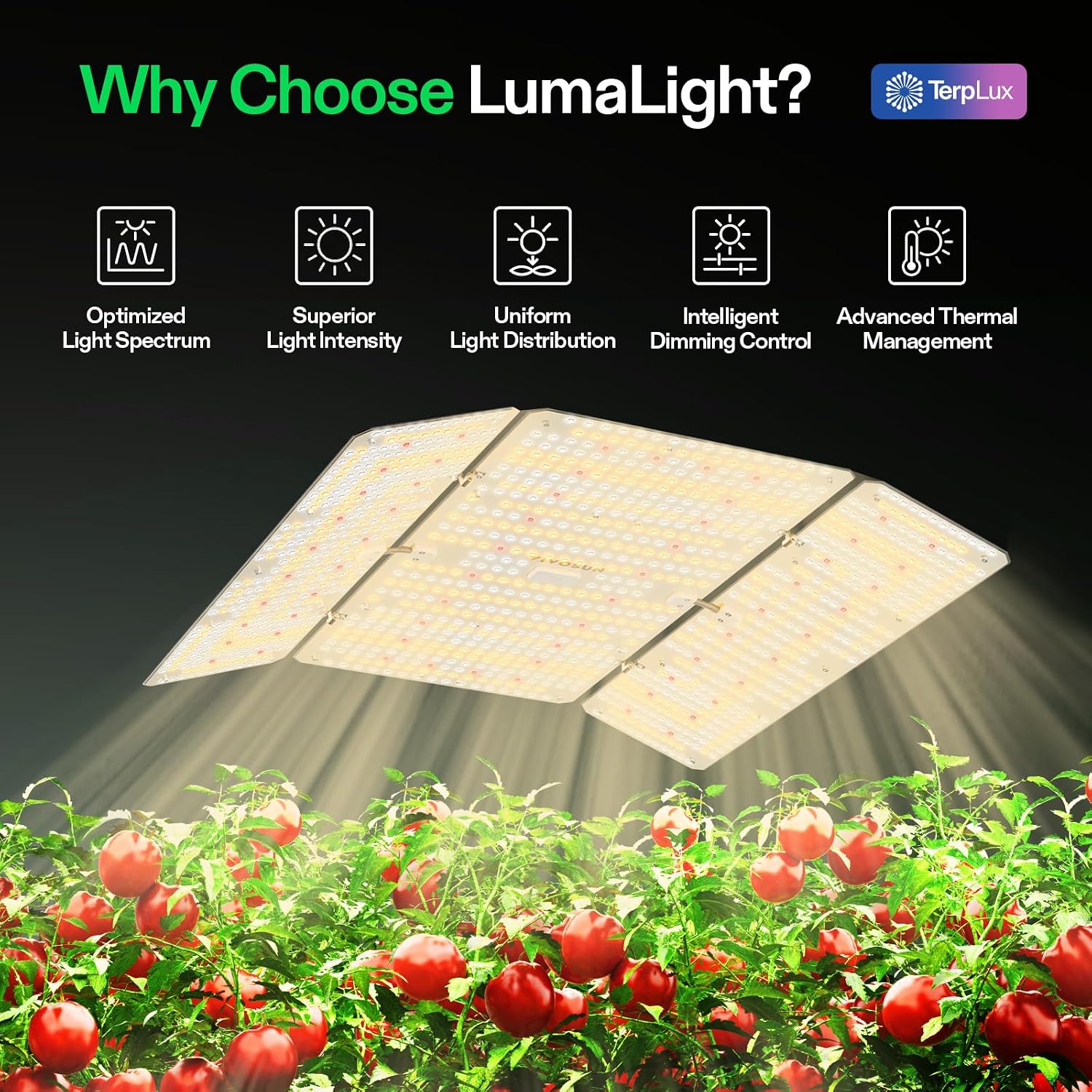 VIVOSUN LumaLight 200W LED Grow Light, Full Spectrum Plant Light