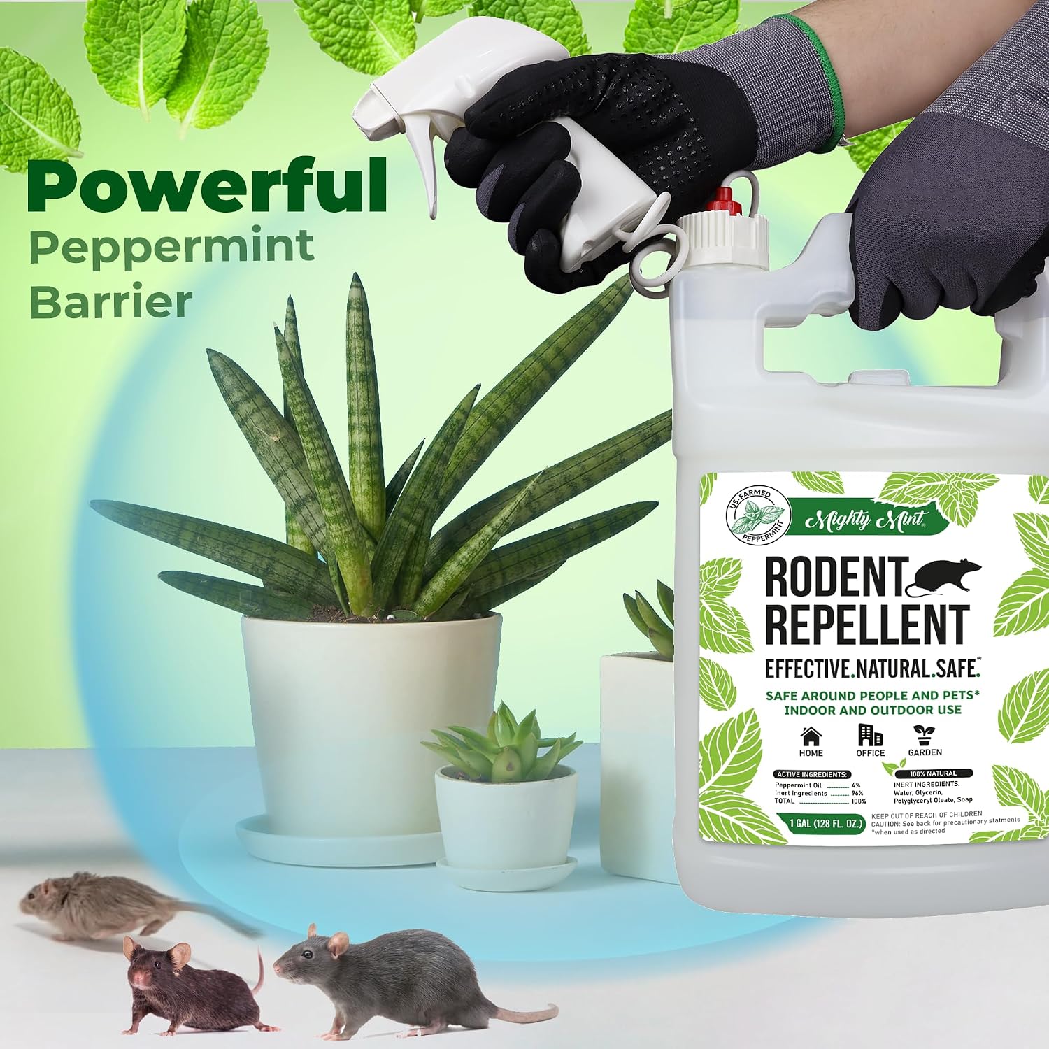 Mighty Mint Peppermint Oil Rodent Repellent Spray, 16 oz