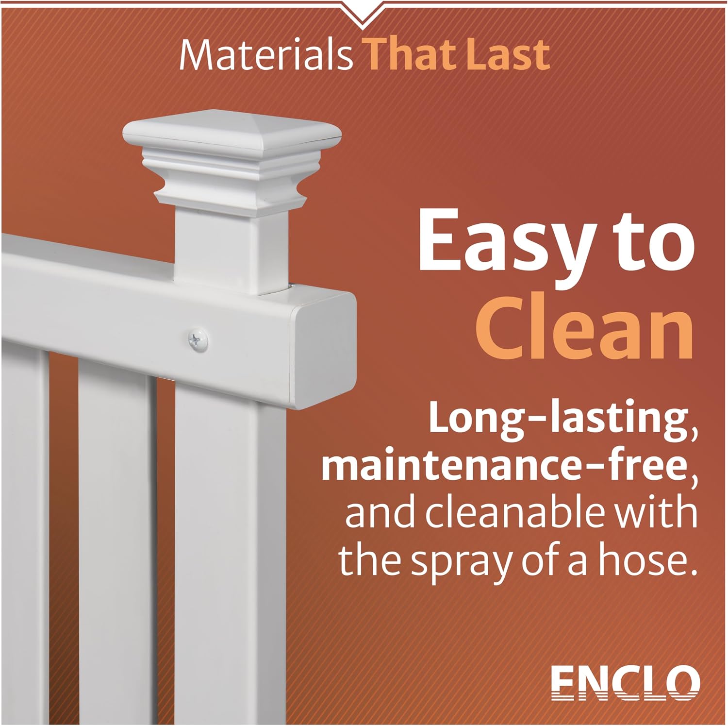 Enclo Premium White Vinyl Privacy Screen, DIY No Dig Kit | 4ftH x 4ftW, 2 Panels, Trash Can Fence, ZP19014