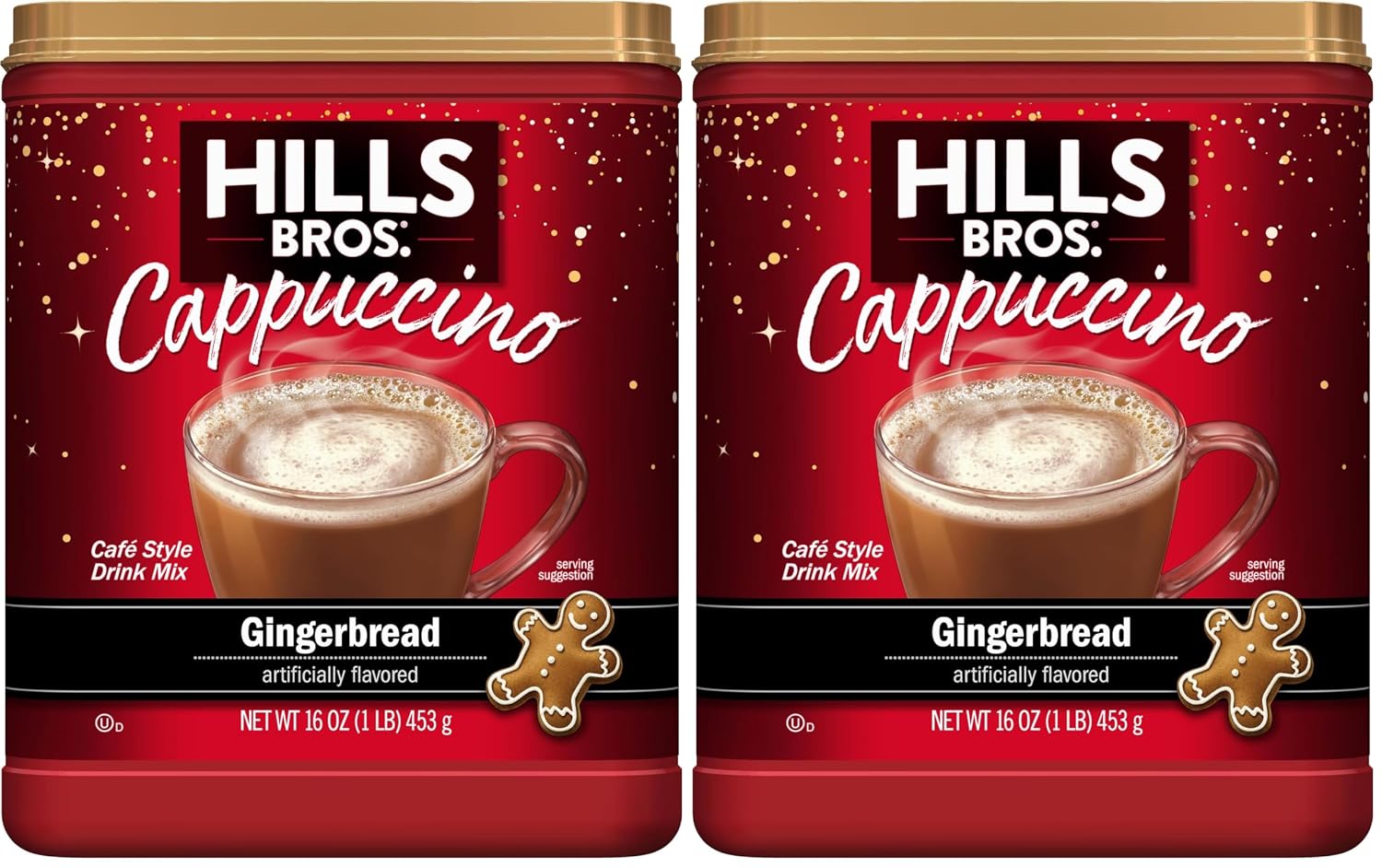 Hills Bros. Cappuccino Mix – Rich, Frothy Coffeehouse-Tasting Instant Drink Mix – Quick and Easy Preparation – Perfect for Hot & Iced Drinks & Creaming Coffee – Double Mocha, 1 Pack of 16oz