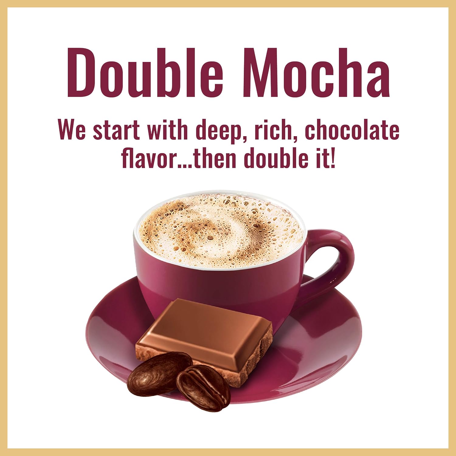 Hills Bros. Cappuccino Mix – Rich, Frothy Coffeehouse-Tasting Instant Drink Mix – Quick and Easy Preparation – Perfect for Hot & Iced Drinks & Creaming Coffee – Double Mocha, 1 Pack of 16oz