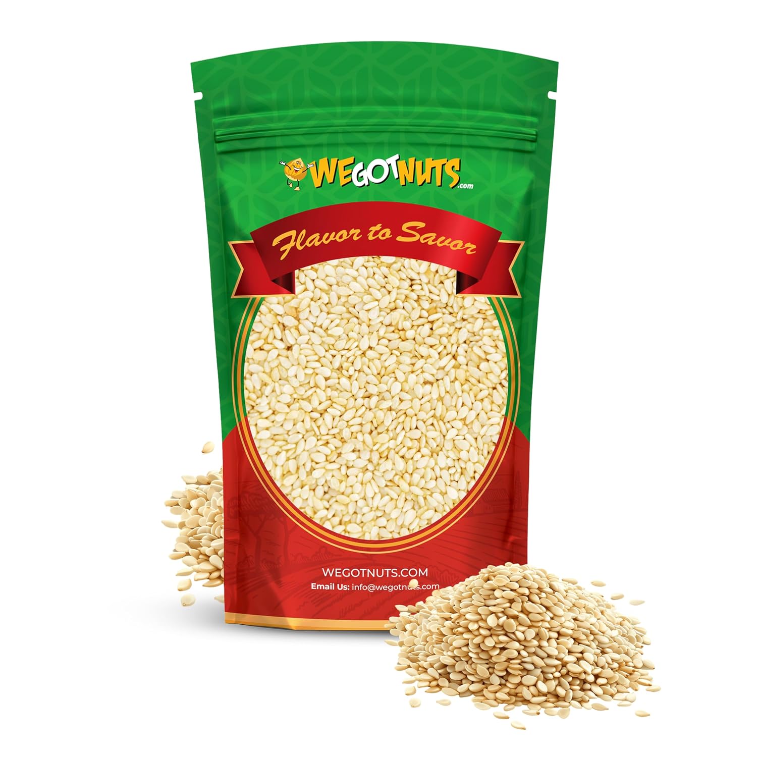 We Got Nuts White Hulled Sesame Seeds 5 Lbs (80oz) Bag | No Preservatives Added, Non-GMO, 100% Natural With No Shell | For Baking, Salad Toppings