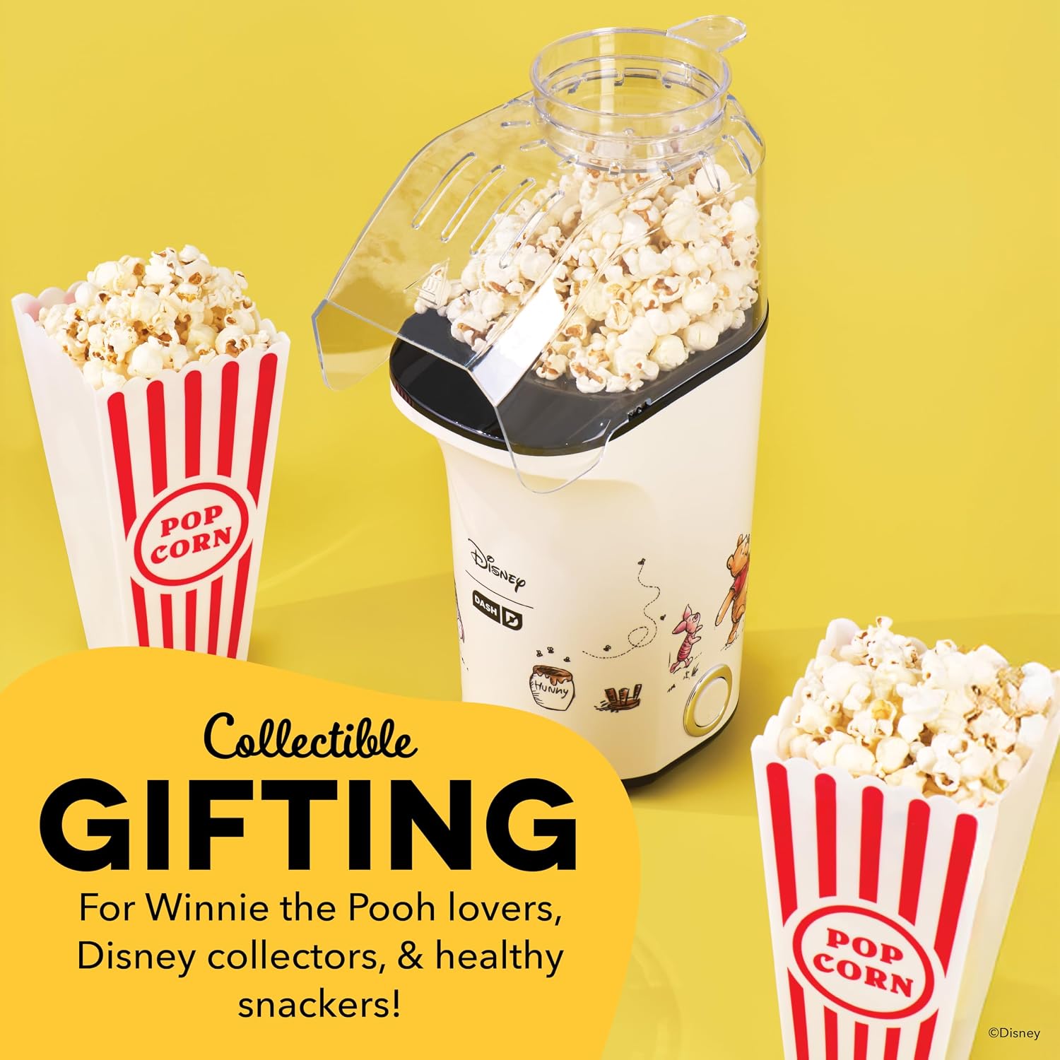 Dash Fresh Pop Popcorn Maker, 16-Cup Hot Air Popper, Aqua | Electric Popcorn Machine, Oil-Free Air Popped Popcorn, Built-In Measuring Cup & Butter Melting Tray, Movie Night Snacks