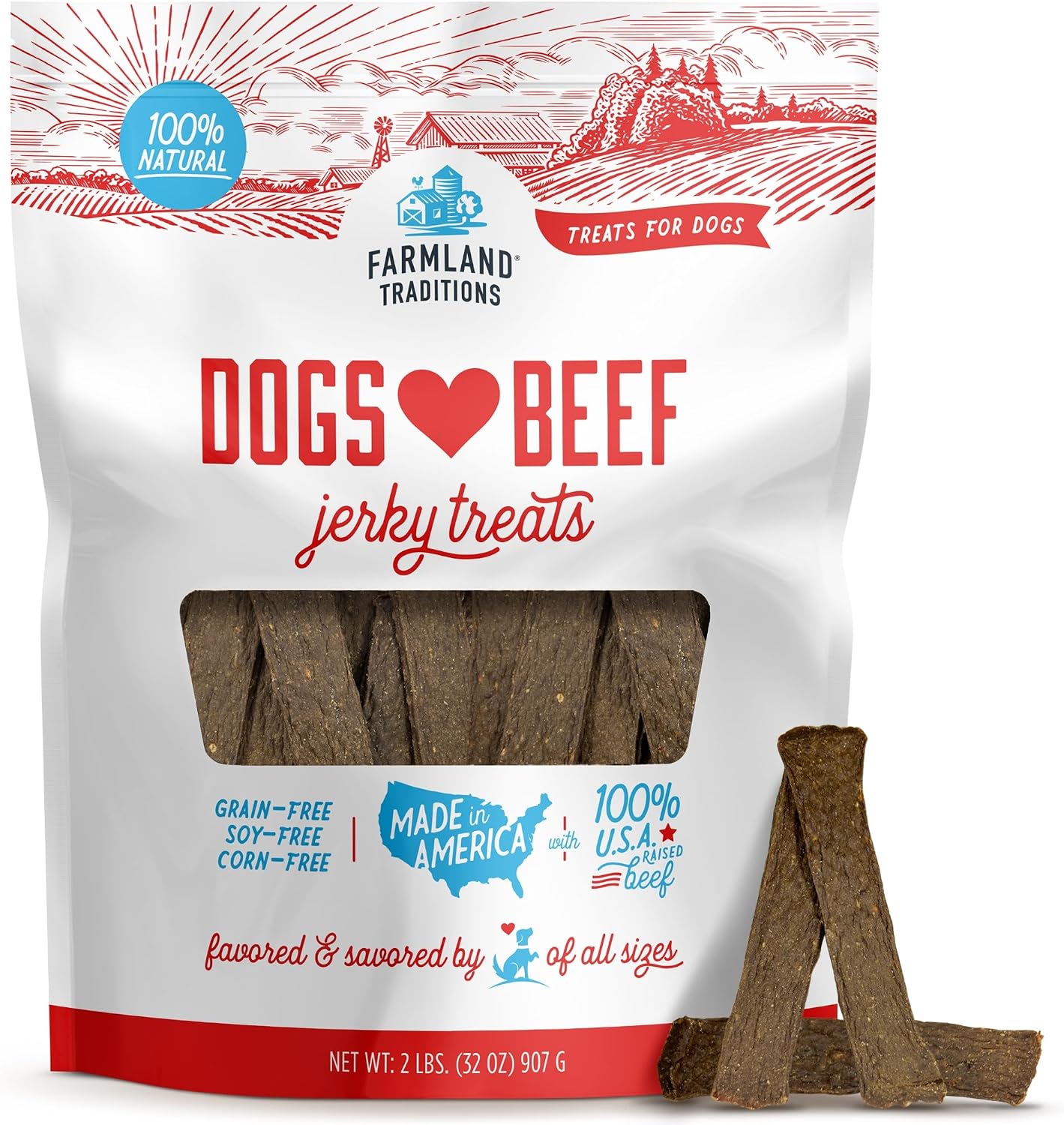 Farmland Traditions Filler Free Dogs Love Chicken Premium Jerky Treats for Dogs, 3 lb. Bag