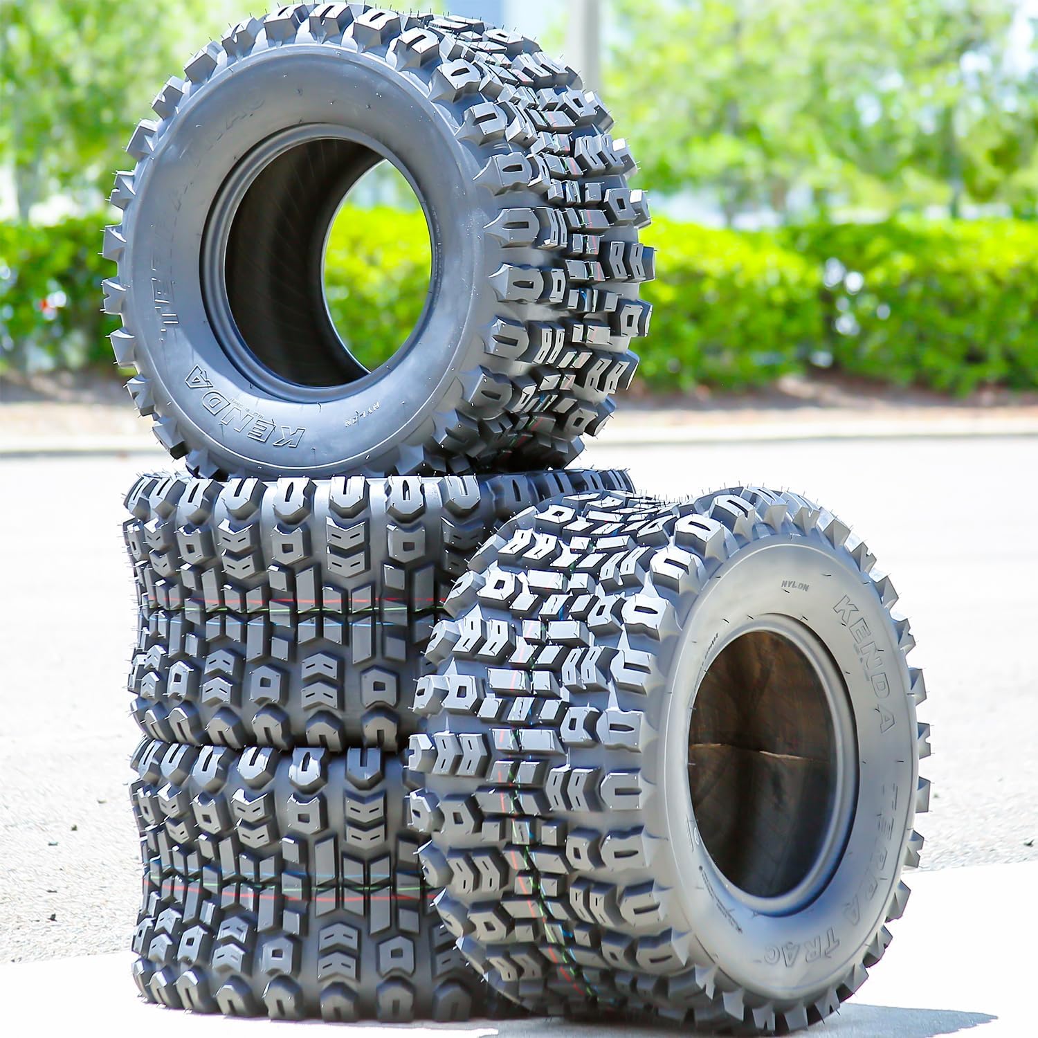 Kenda Terra Trac Front/Rear 6 Ply 22-11.00-10 K502 Lawn & Garden/Turf Tire | ATV & UTV All Terrain All Season Traction 102A3 Rated 6 Ply Bias Construction Black Sidewall Tire