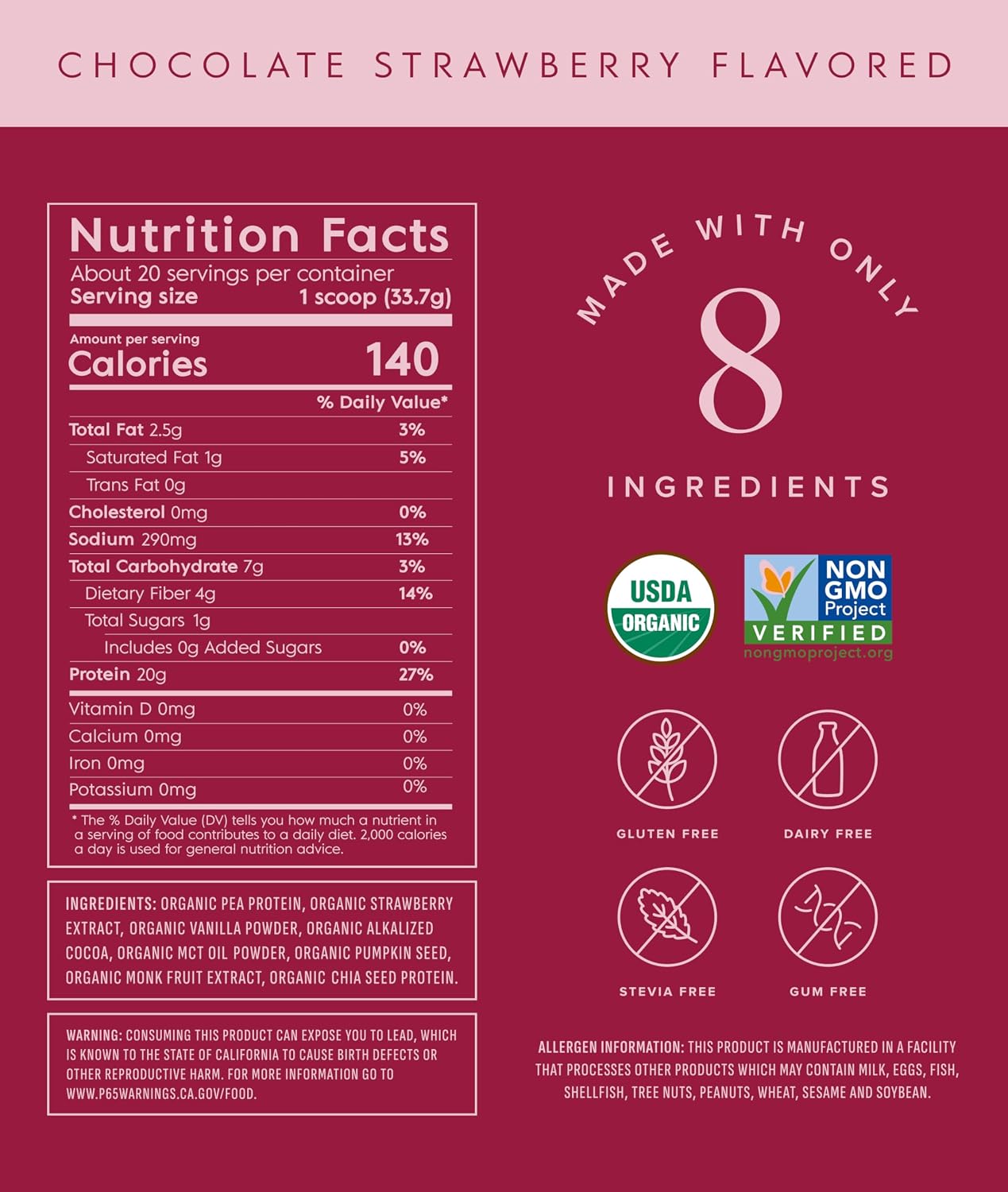 Truvani Organic Plant Based Protein Powder | Chocolate Peanut Butter