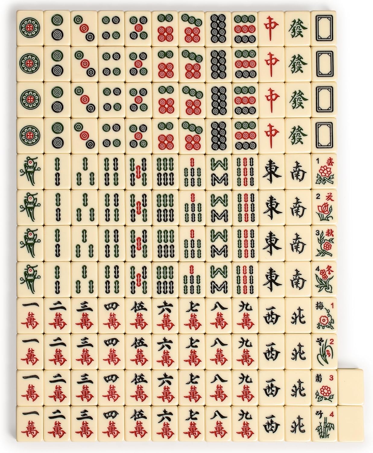 Yellow Mountain Imports Chinese Mahjong Set – Rouge Heritage – 146 Medium Tiles, Professional Set for Chinese-Style Play [中式麻將 專業套裝]