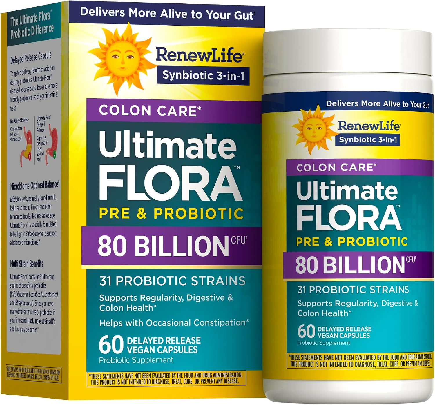Renew Life Ultimate Flora Probiotic 80 Billion CFU | 31 Strains
