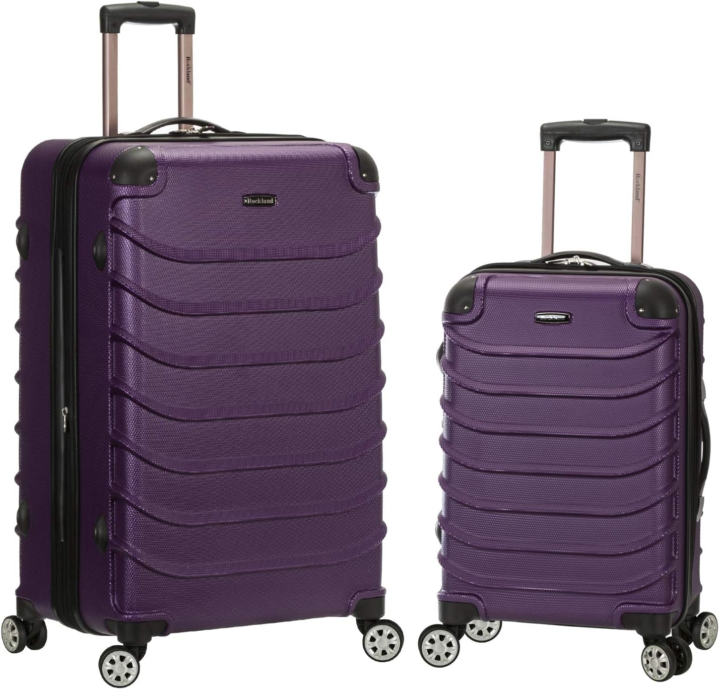 Rockland Speciale Hardside 2 Piece Expandable Spinner Luggage Set, (20"/28"), Black