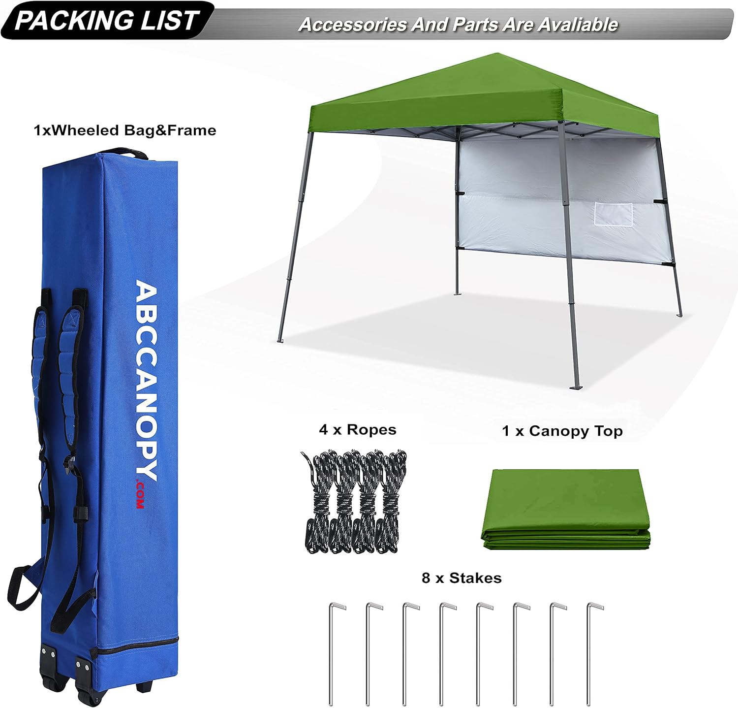 ABCCANOPY 10x10 Pop Up Canopy Tent, Slant Leg Outdoor Shade, Dark Gray