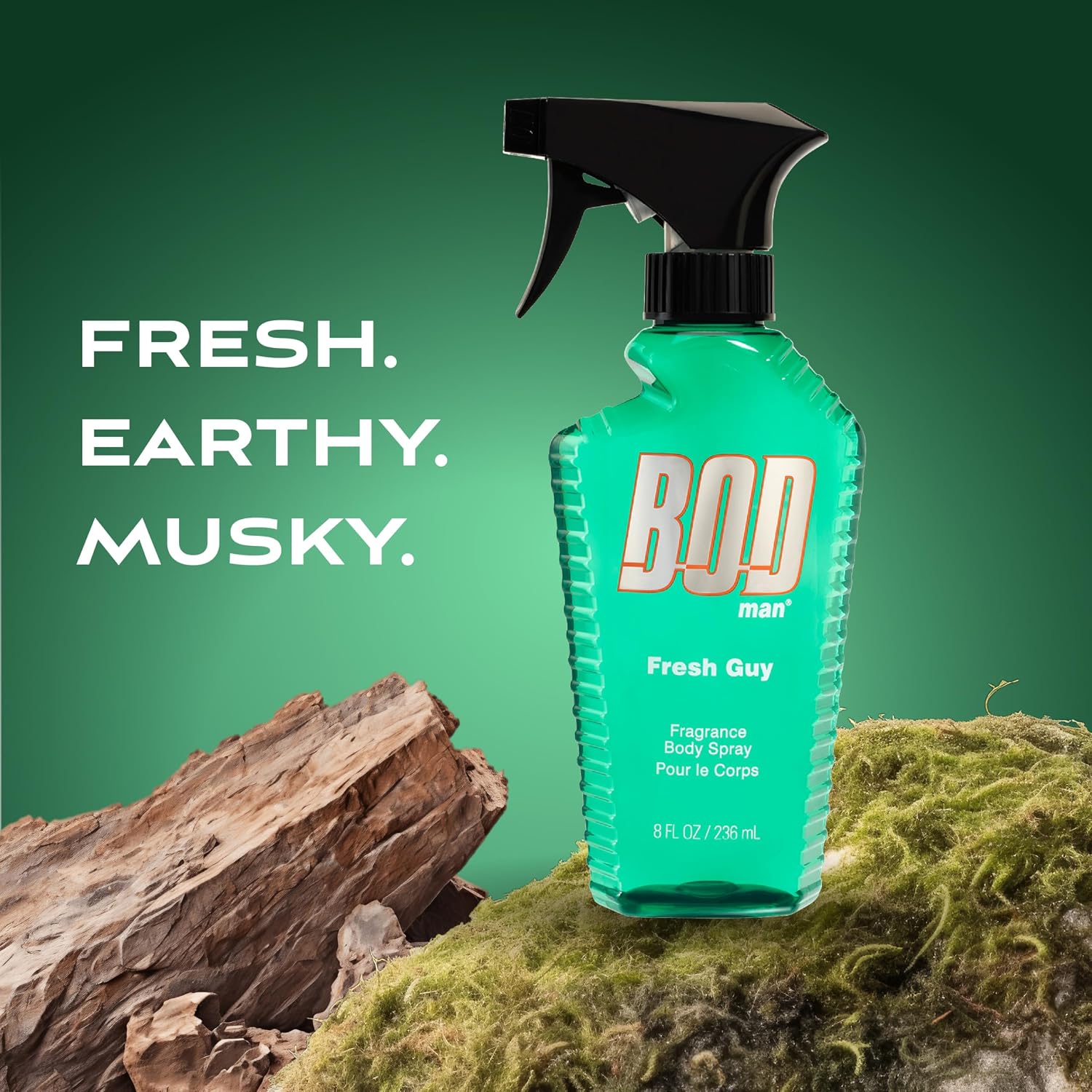 BOD man Fragrance Body Spray, Fresh Blue Musk, 8 fl oz
