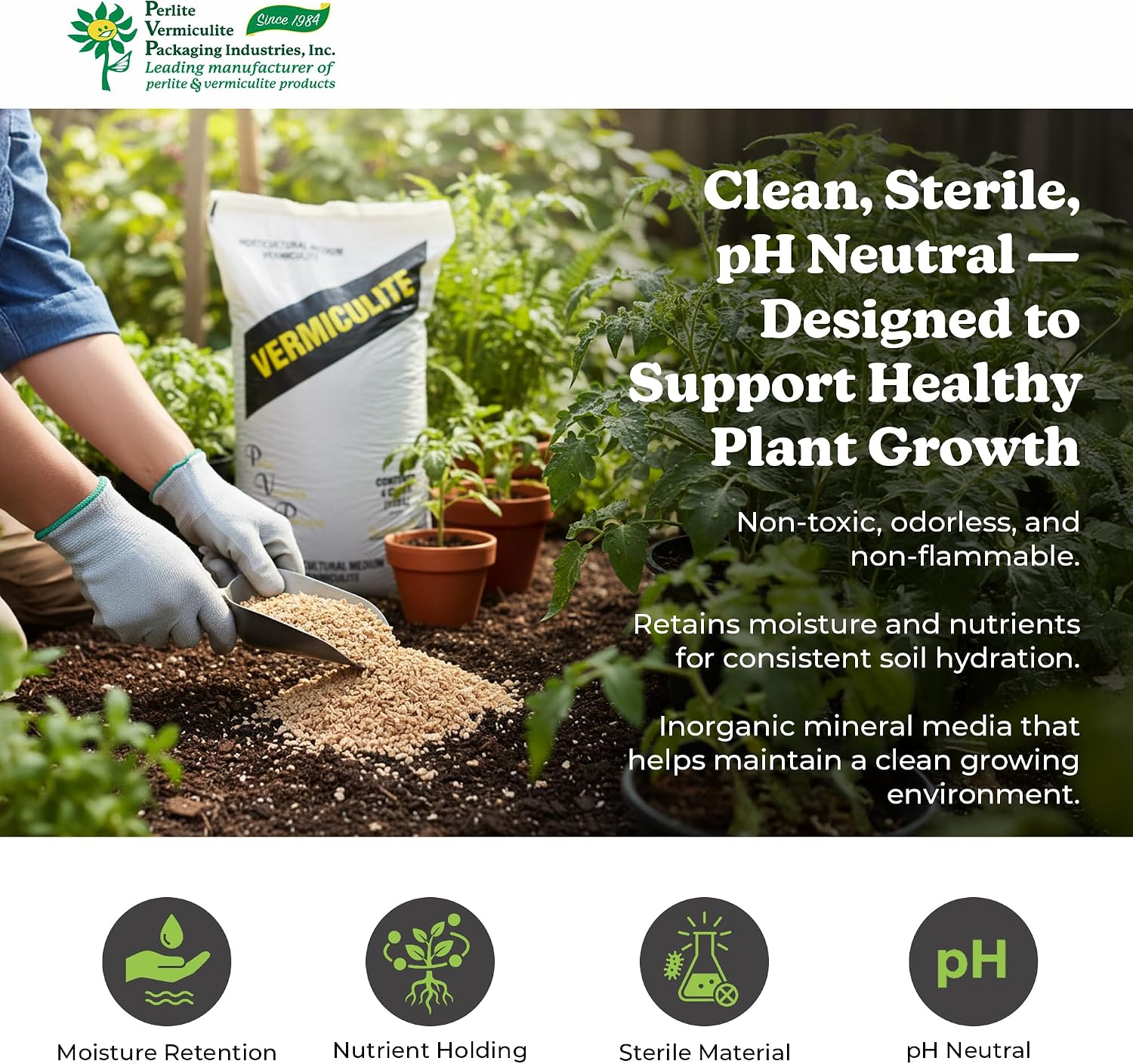 PVP Industries Horticultural Coarse Vermiculite, Natural and Odorless Mix