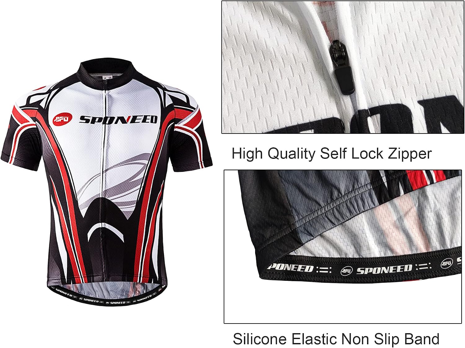 sponeed Men's Cycling Jersey and Bib Short Suit Bicycle Wear Padded Bike Tights