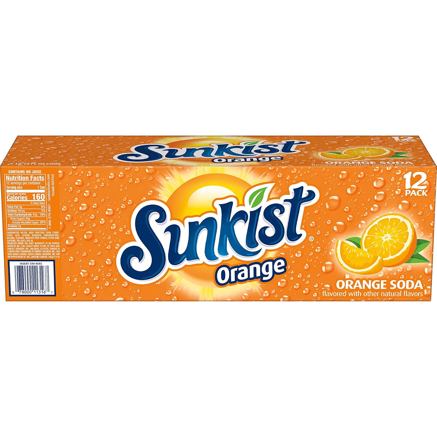 Sunkist Orange Soda, 12 Fl Oz (Pack of 12)