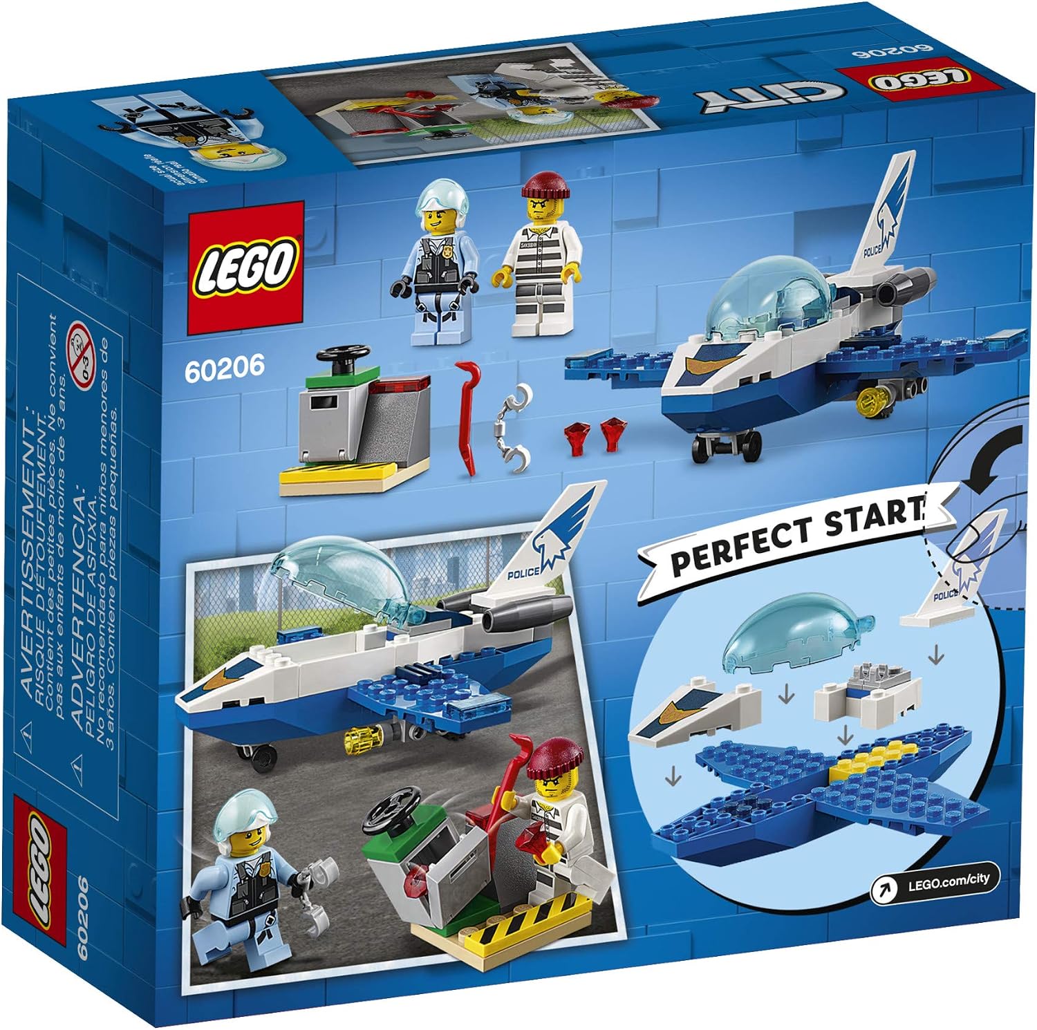 LEGO City Sky Police Jet Patrol 60206 Building Kit (54 Pieces)