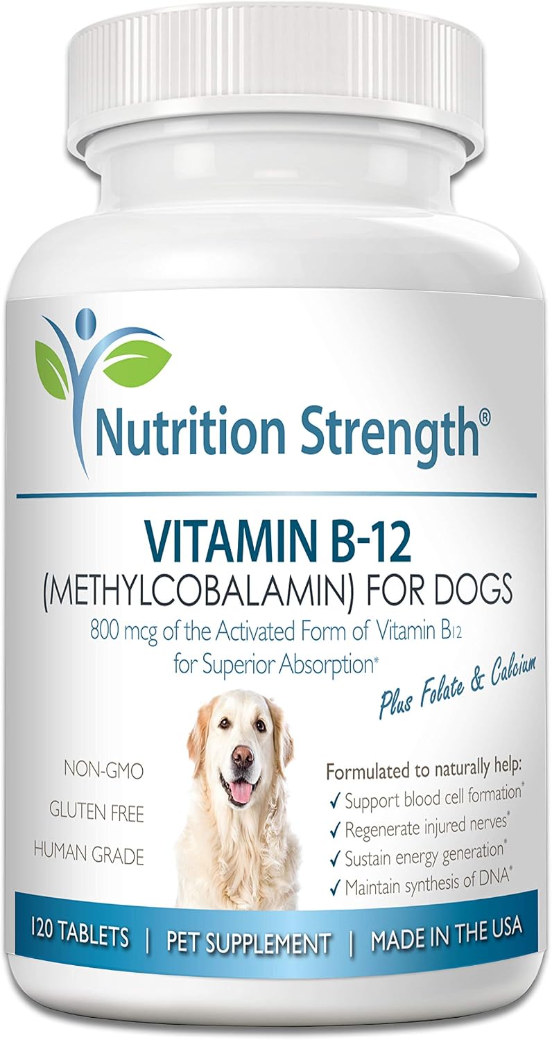 Vitamin B12 for Dogs Plus Folate & Calcium, Support the Nervous System & Blood Cell Formation