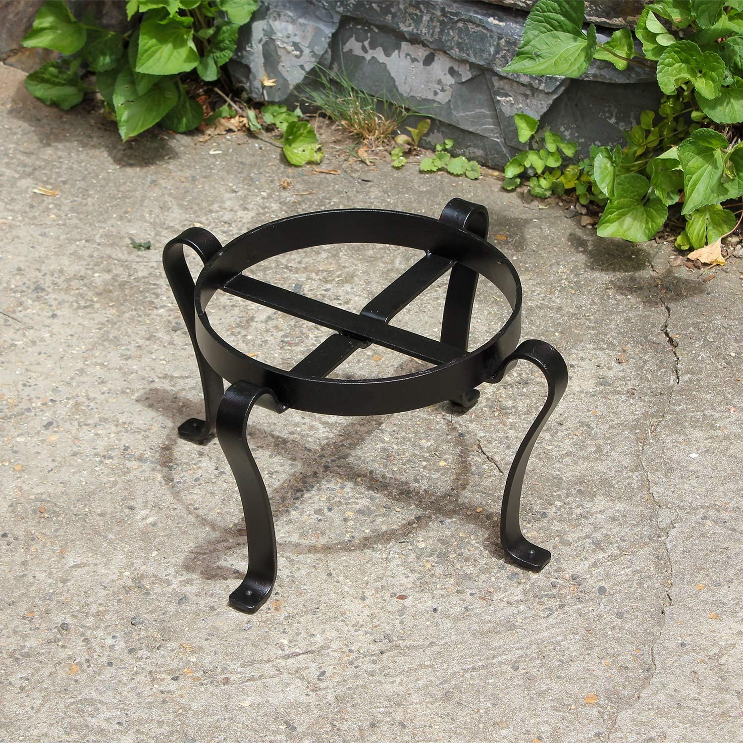 Achla Designs Patio Flower Pot Plant Stand, 18-in H Black