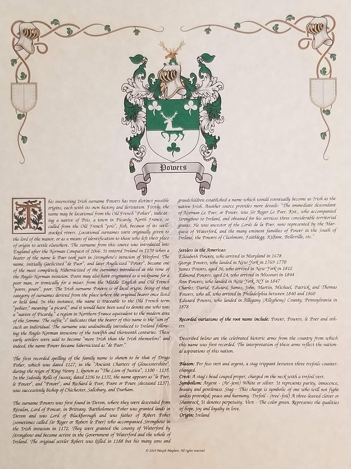 Mr Sweets Sinex - Coat of Arms, Crest & History 3 Print Combo - Surname Origin: English England