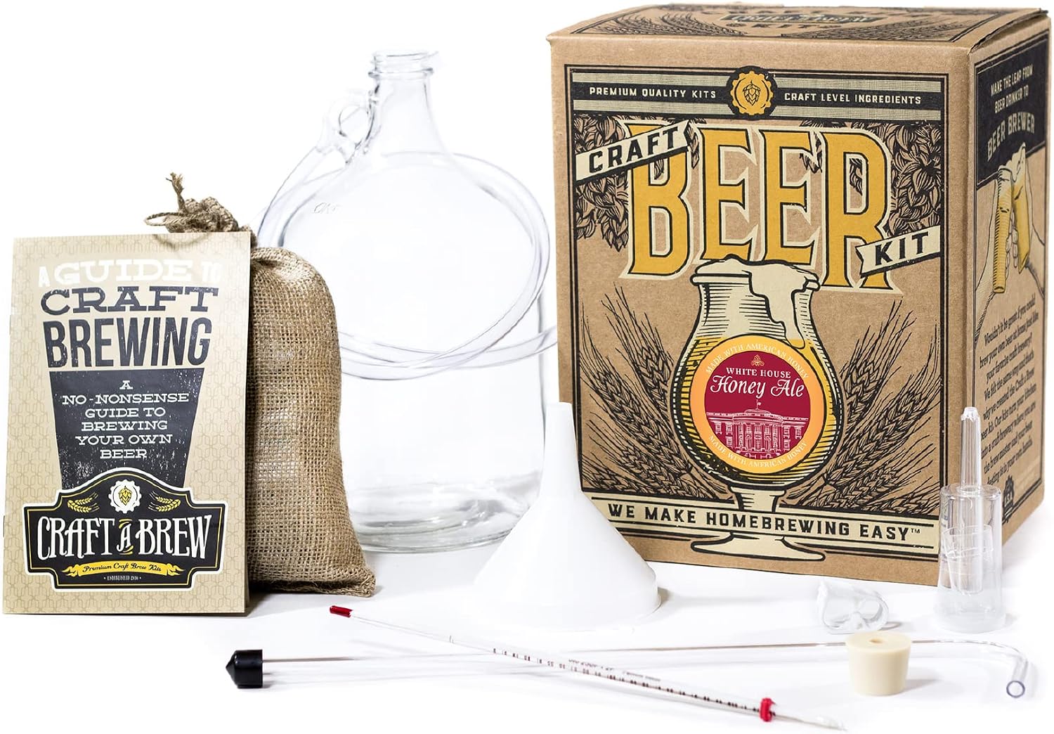 Craft A Brew - Hefeweizen - Beer Making Kit - Make Your Own Craft Beer - Complete Equipment and Supplies - Starter Home Brewing Kit - 1 Gallon