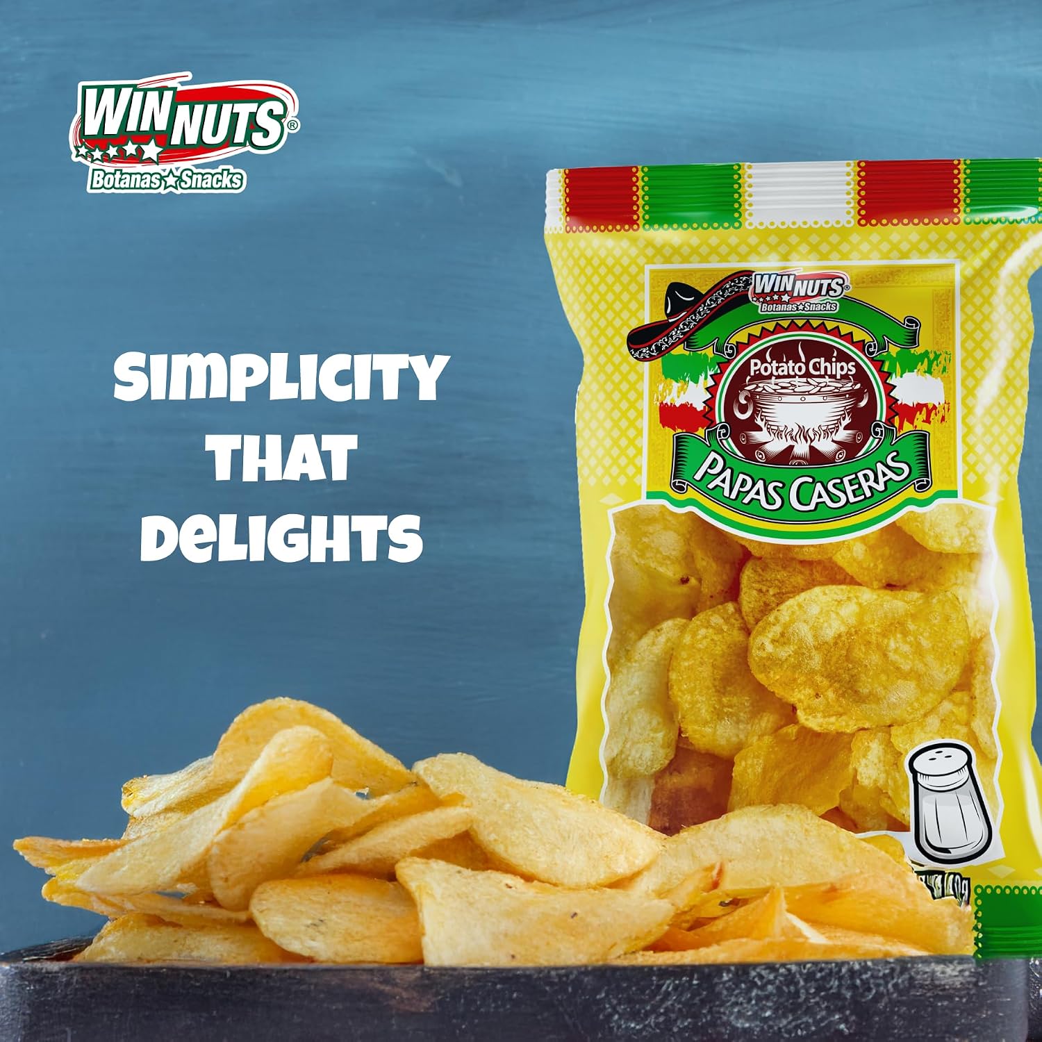 WINNUTS Jalapeño Chips Kettle Cooked (3 Pack, 5.6 oz Each) | Authentic Mexican Style Spicy Potatoes Chips | Homestyle "Papa Casera" for Parties