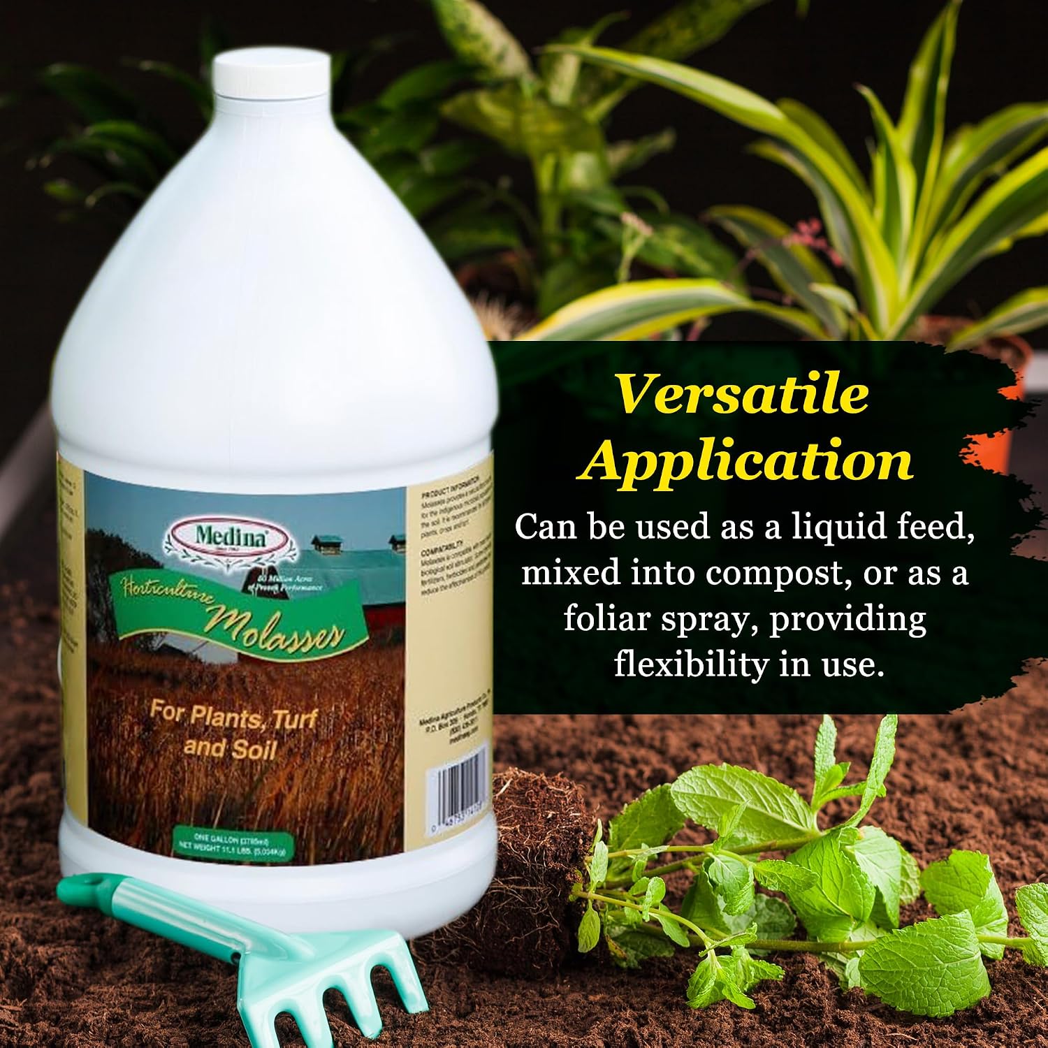 Medina Horticultural Molasses, 1 Qt - Nutrient-Rich Soil & Plant Feed | Feeds beneficial microbial life; supports organic gardening; versatile on lawns, gardens & trees