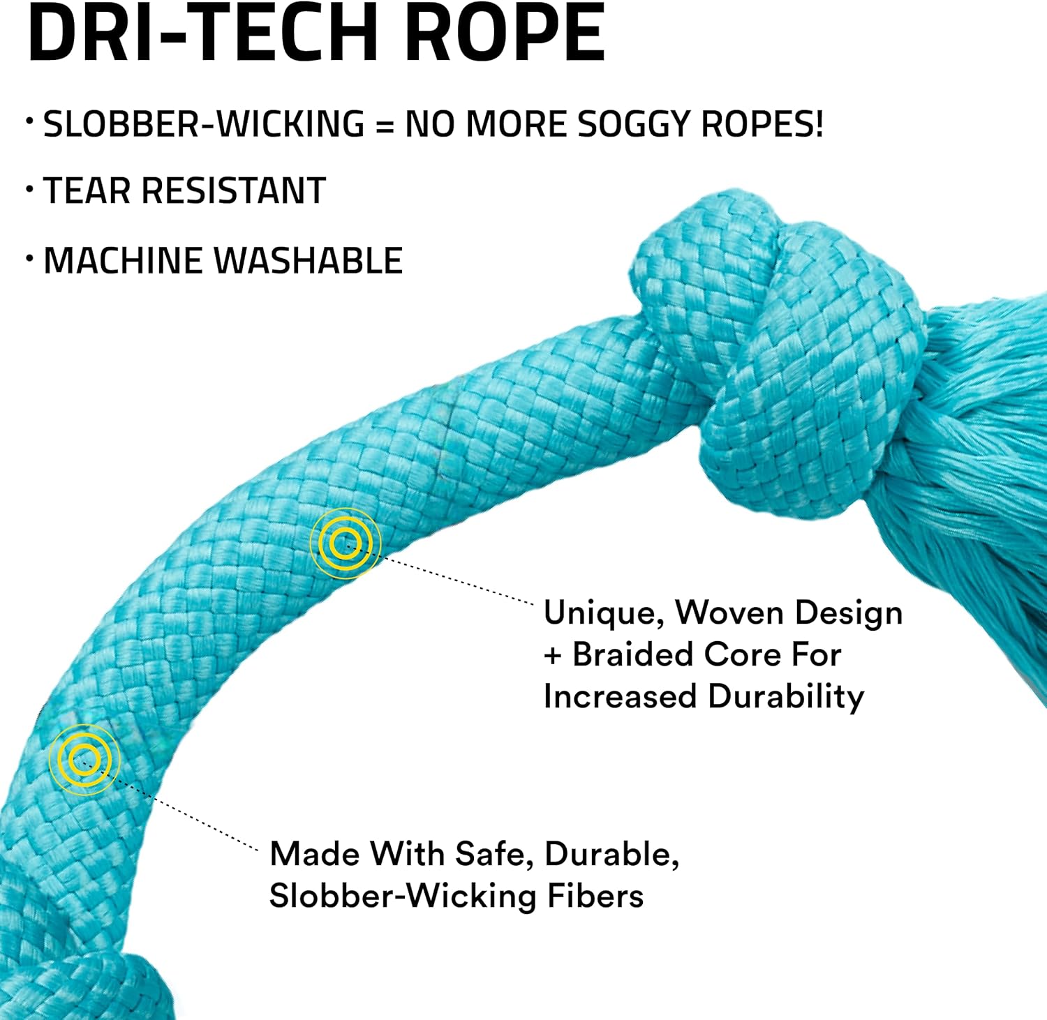 Playology Tug Rope Dog Toys for Large Breed Dogs - Jumbo, Beef Scent