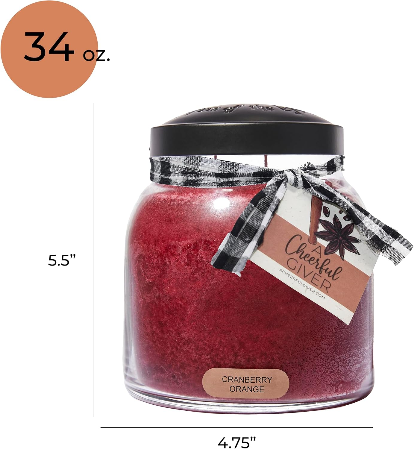 A Cheerful Giver - Juicy Apple - 34oz Papa Scented Candle Jar with Lid - Keepers of the Light - 155 Hours of Burn Time, Gift for Women, Red | Long Lasting Aromatherapy Candle with up to 155 Hours of Burn Time - Gift Ready (34oz)