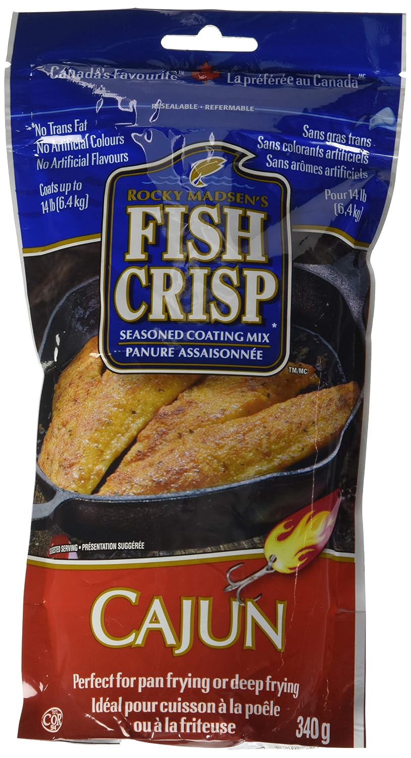 Rocky Madsen's Fish Crisp, Seasoned Coating Mix, Cajun, 340g/12oz, Imported from Canada}