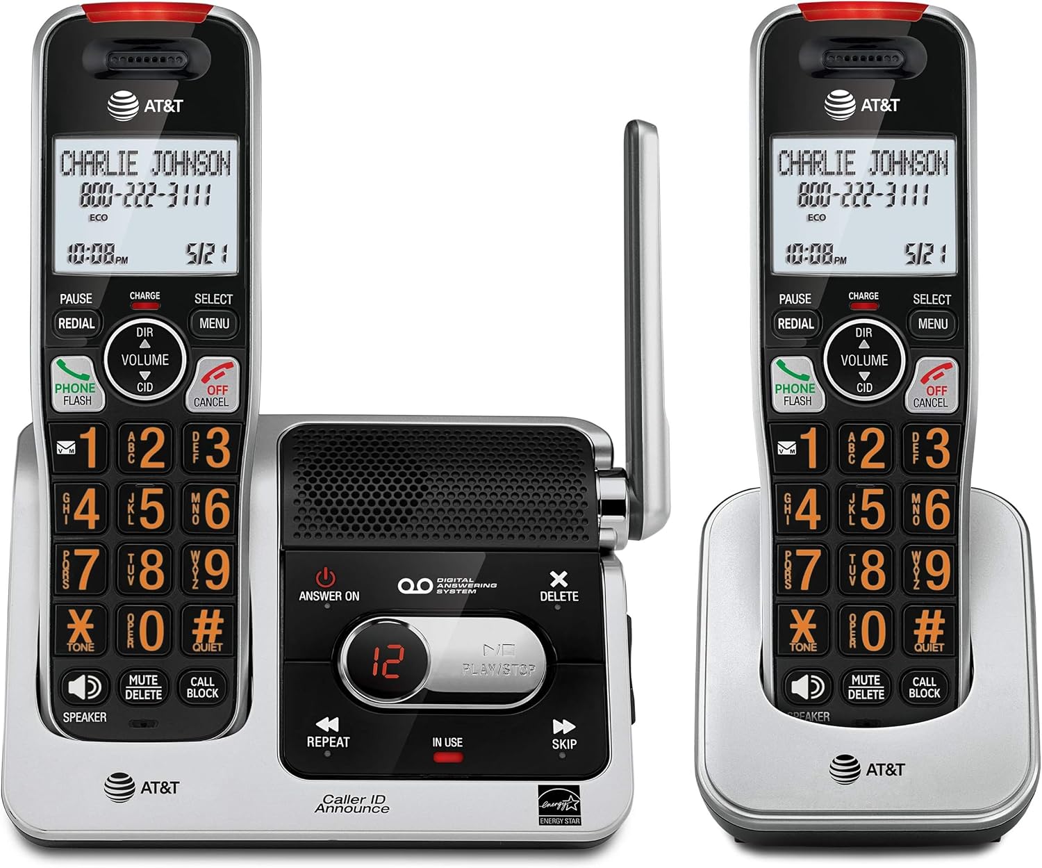 AT&T BL102-4 DECT 6.0 4-Handset Cordless Phone for Home with Answering Machine, Call Blocking, Caller ID Announcer, Audio Assist, Intercom