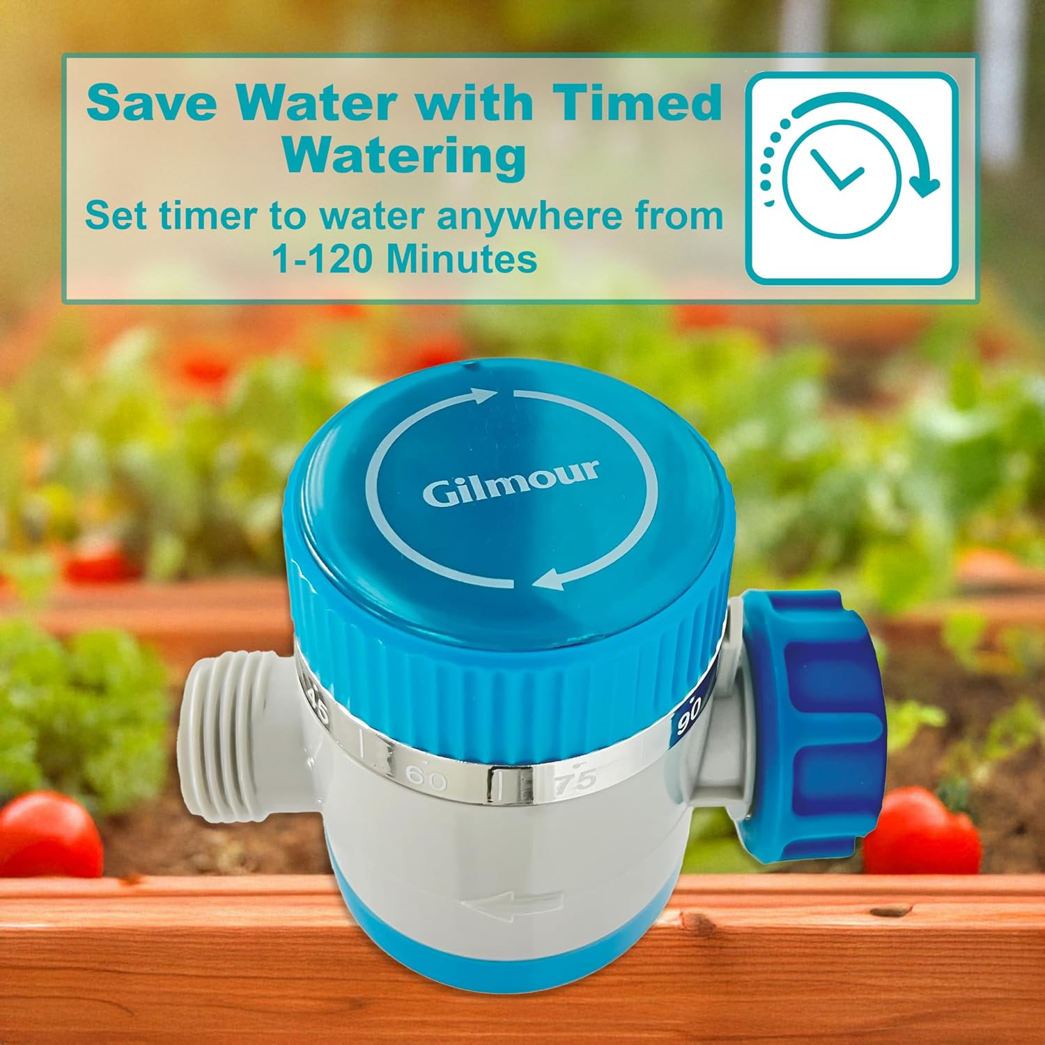 Gilmour Single Outlet Mechanical Water Timer for Garden Hose, Irrigation Timer for Sprinklers and Drip Lines