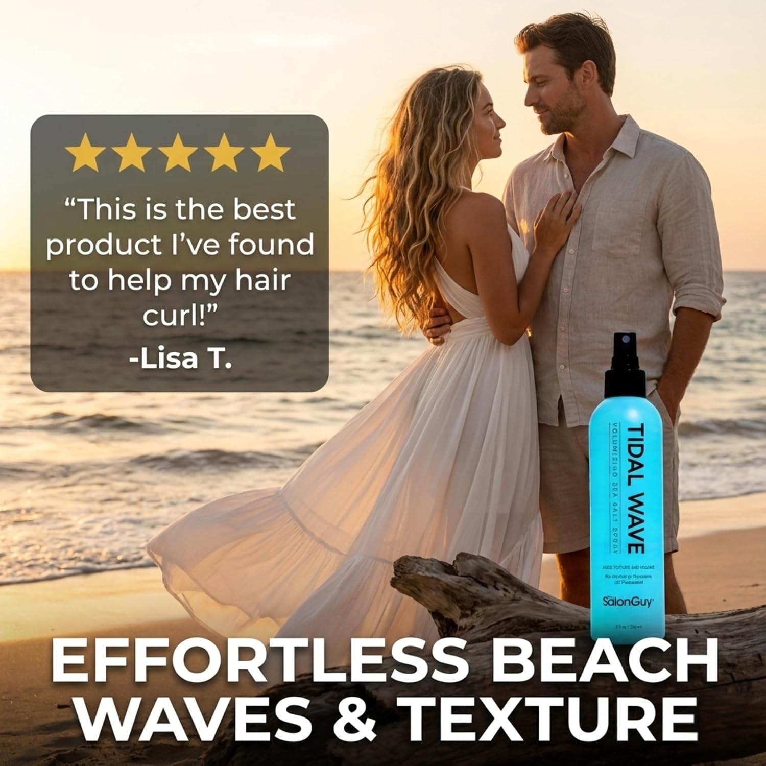 THESALONGUY Tidal Wave Sea Salt Spray for Hair – Volumizing & Texturizing Beach Wave Spray for Men & Women | Matte Finish, Light Hold