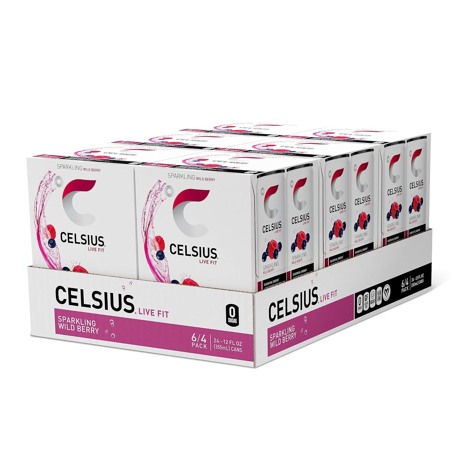 CELSIUS Sparkling Orange, Sugar Free Energy Drink, 12 Fl Oz (Pack of 4)
