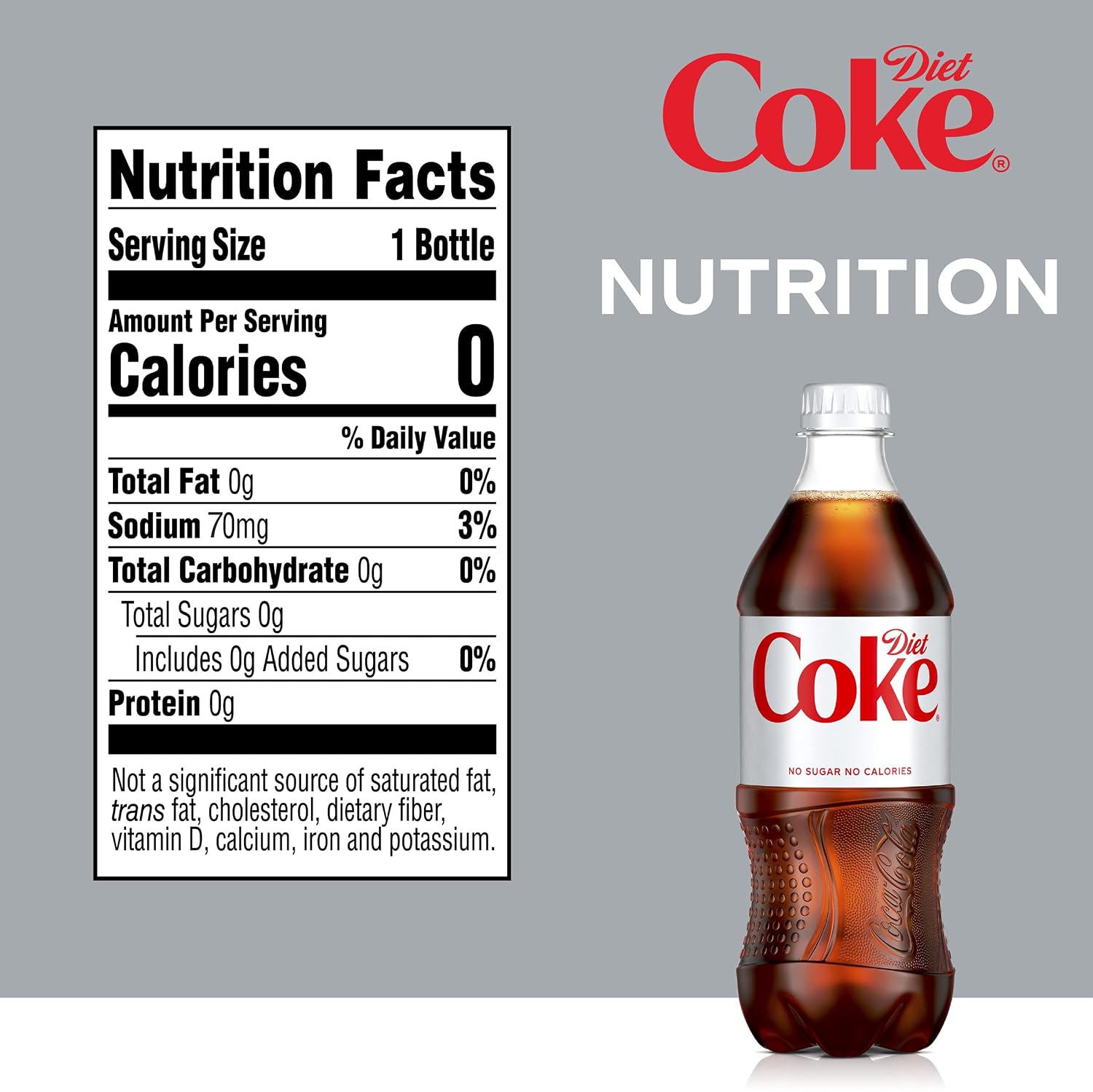 Diet Coke Soda Soft Drink Bottles, 12 fl oz, 8 Pack | No sugar, no calories, 46 mg caffeine per bottle