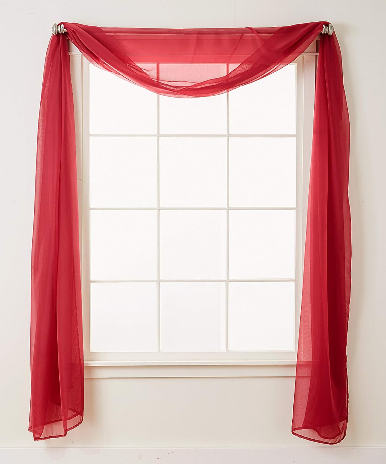 Elegant Comfort Luxury Sheer Curtains, Window Treatment Curtain Panels with Rod Pocket for Kitchen, Bedroom and Living Room (55 x 216-inches Long)