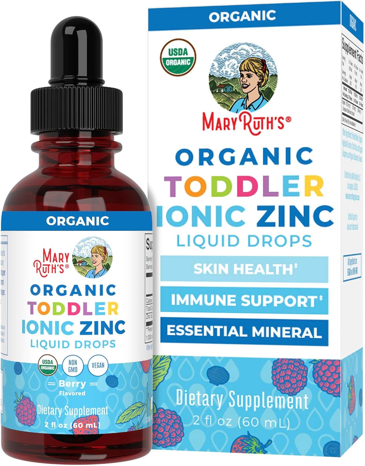 MaryRuth's Organic Toddler Zinc Liquid Drops, Berry Flavor, Vegan, 2 Fl Oz