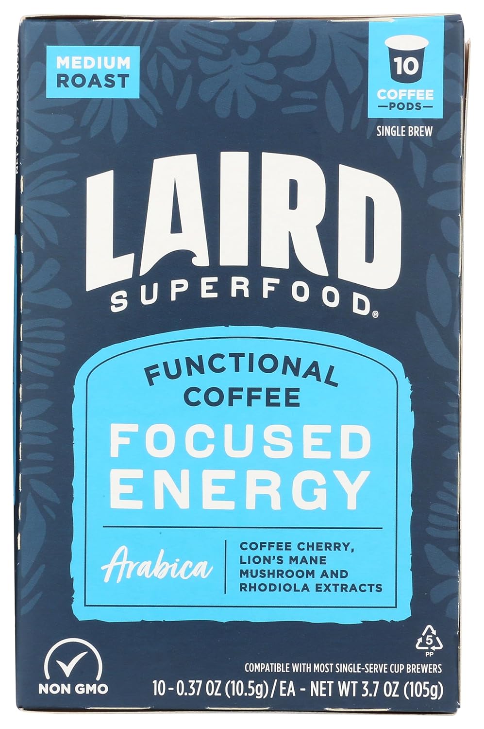 Laird Superfood Peruvian Dark Roast Coffee with Functional Mushrooms, Certified Organic Peruvian Ground Coffee Beans, Gluten-Free, Dairy-Free, Non-GMO