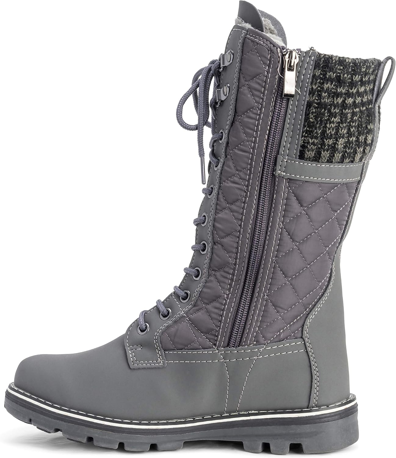 POLAR Womens Faux Fur Warm Thermal Waterproof Outdoor Walking Snow Winter Rubber Sole Calf Boots