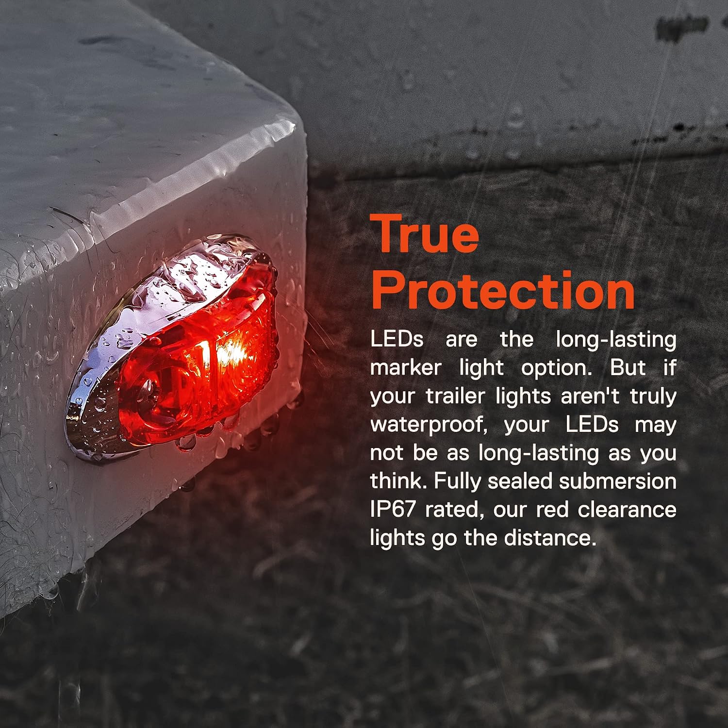 TRUE MODS 2pc 2.5" Amber Oval LED Trailer Marker Lights for Boat Trailer RV