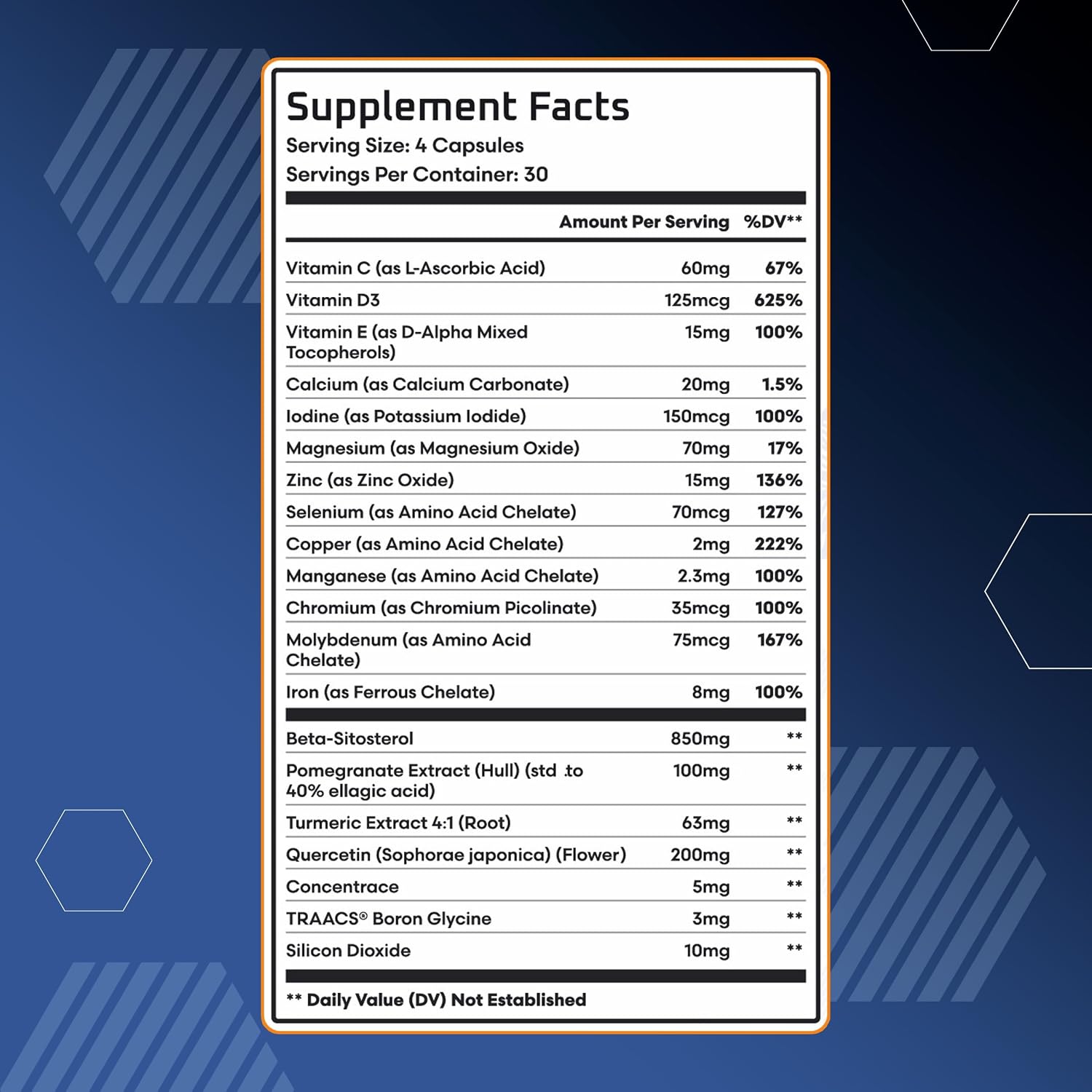 Ben's Natural Health Total Health for the Prostate Supplement with Beta Sitosterol Vitamins C, D, E, Zinc and Turmeric, 120 Vegicaps