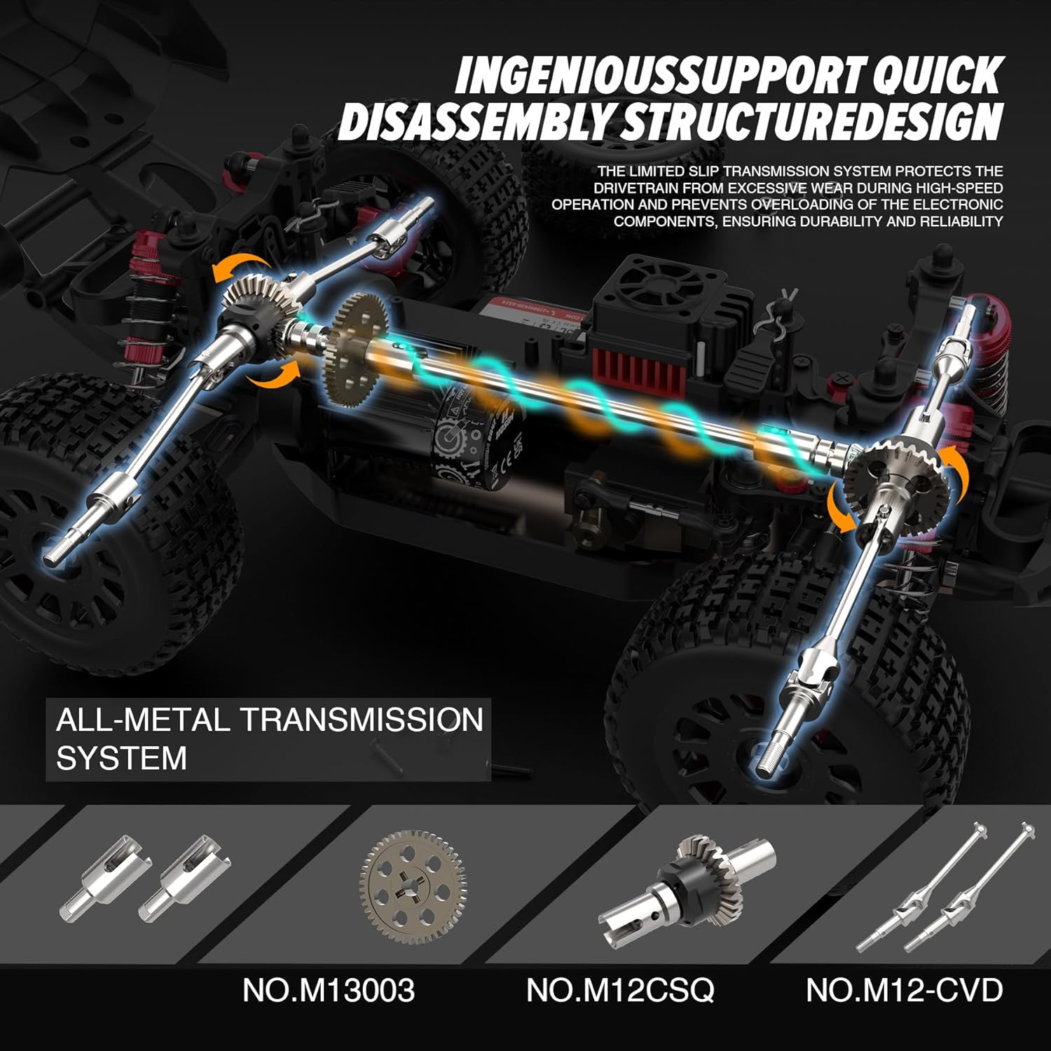 Hosim Brushless RC Buggy for Adults and Kids 60KM/H, 1/14 Electric High Speed All Terrain Remote Control Car, Hobby RC Trucks 4x4 Off Road RC Car