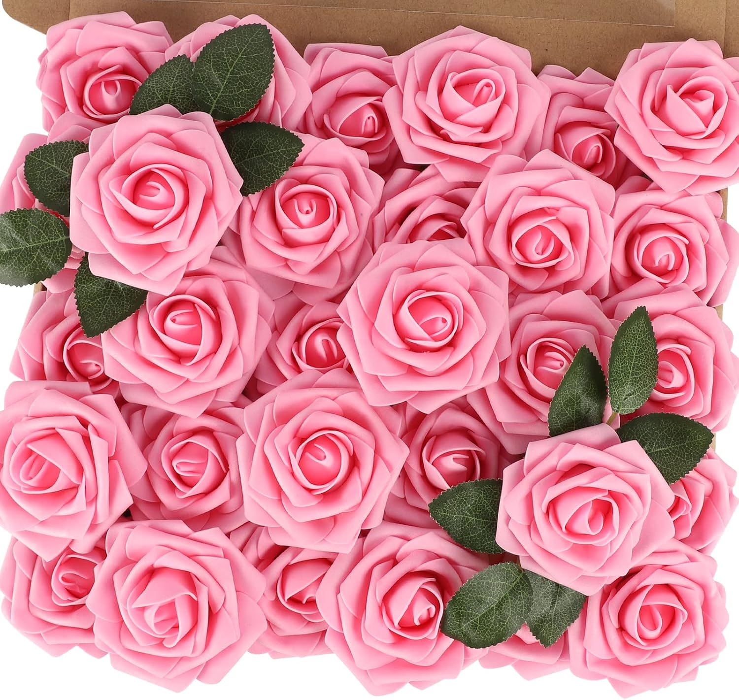 30PCS Yellow Artificial Flowers, Real Touch Fake Roses for Fall Decorations