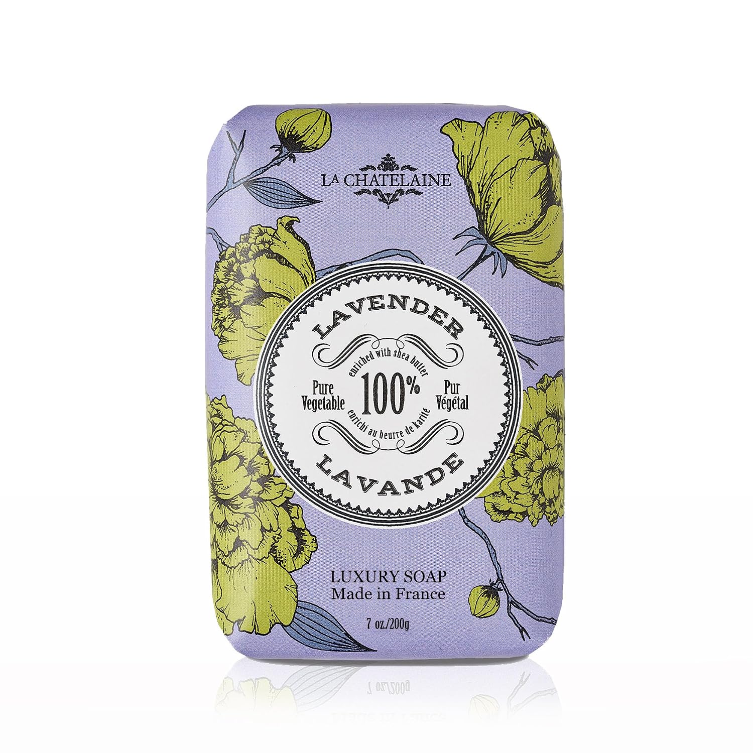 La Chatelaine Luxury Exfoliating Bar Soap | Natural Shea Formula (Sweet Almond, 7 oz)