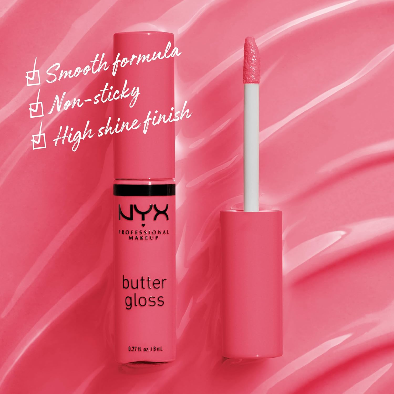 NYX PROFESSIONAL MAKEUP Butter Gloss, Non-Sticky Lip Gloss - Praline (Deep Nude)