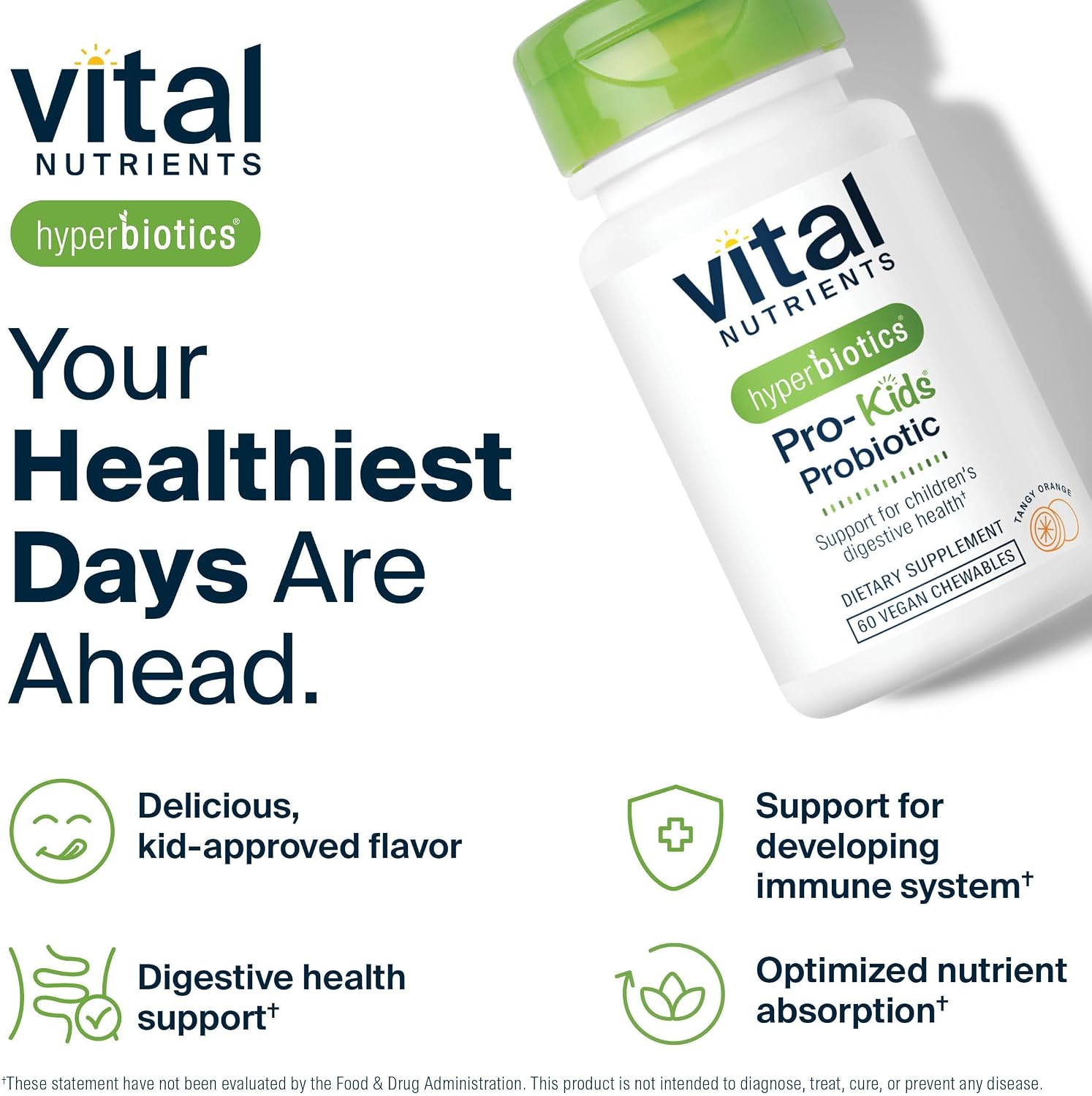 Hyperbiotics Vital Nutrients Pro Kids Probiotic ENT | Toddler Probiotics for Kids Ear, Nose and Throat | Targeted Immune and Digestive Health | Strawberry-Vanilla 45 Sugar-Free Chewable Tablets