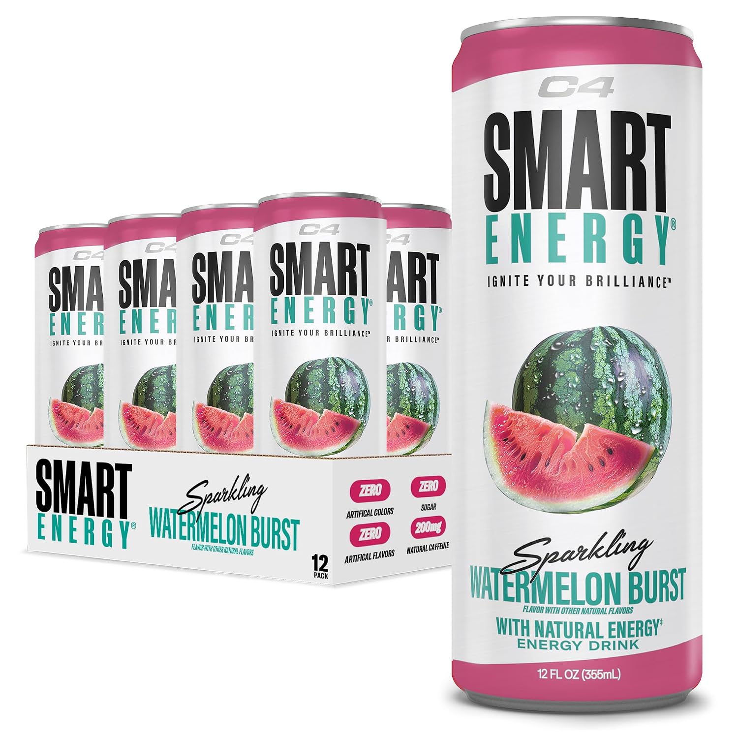 C4 Smart Energy Drink, 200mg Caffeine, 12 Fl Oz 12pk